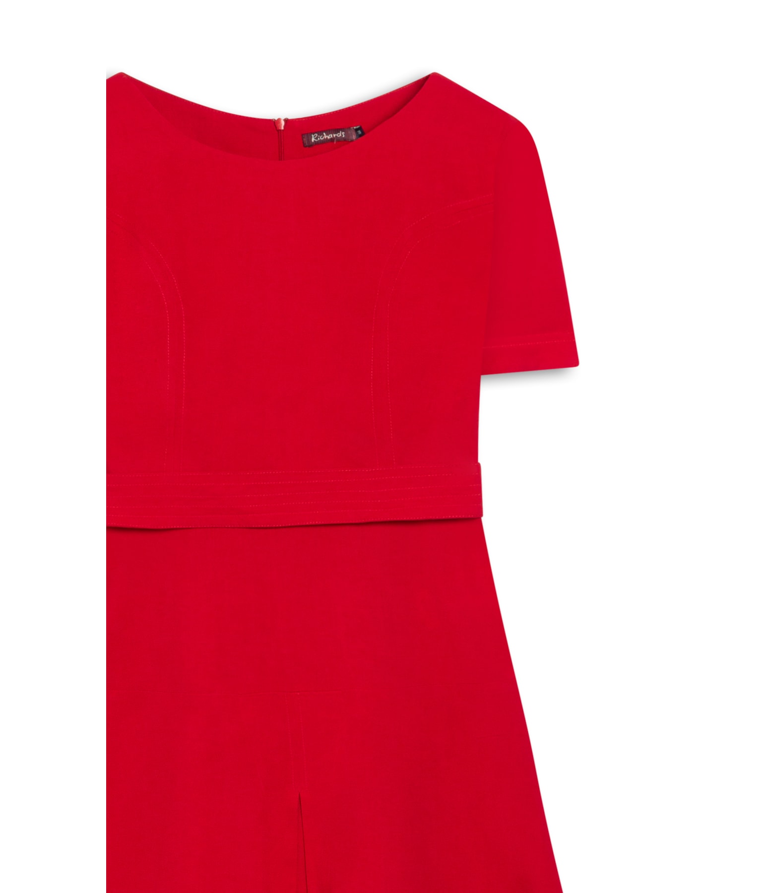 Vestido Linho  Ina  Liso Vermelho Vivo