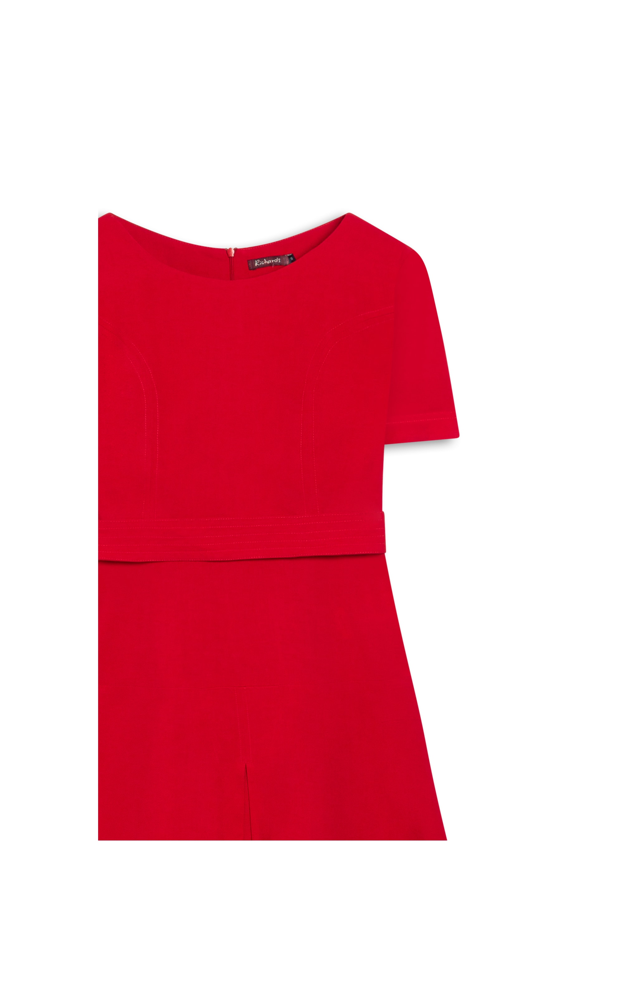 Vestido Linho  Ina  Liso Vermelho Vivo