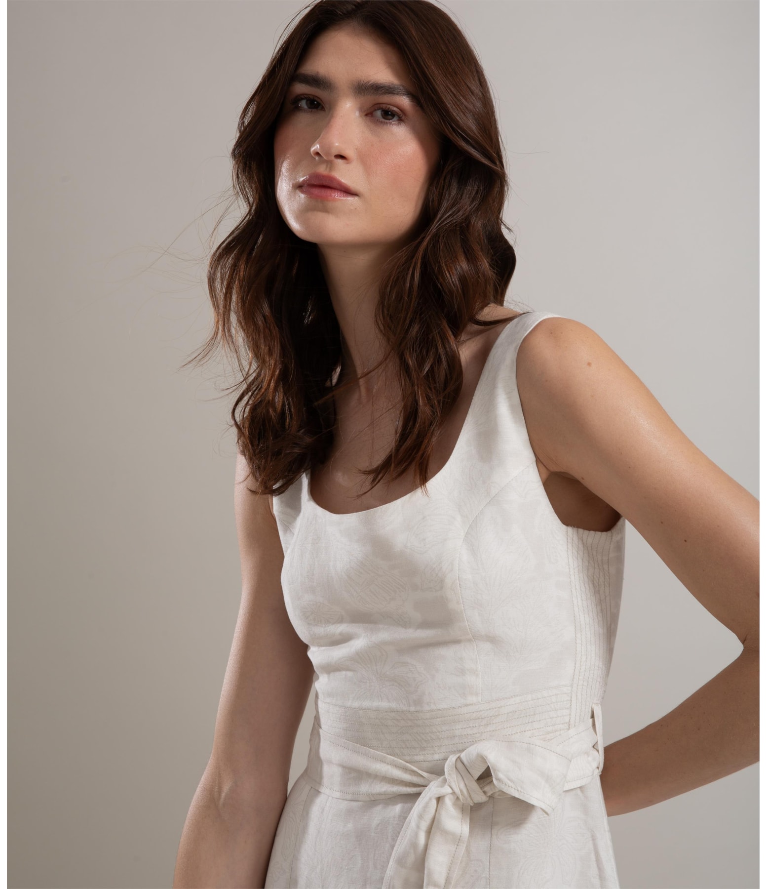 Vestido Linho  Iris  Est Monobeach Prata