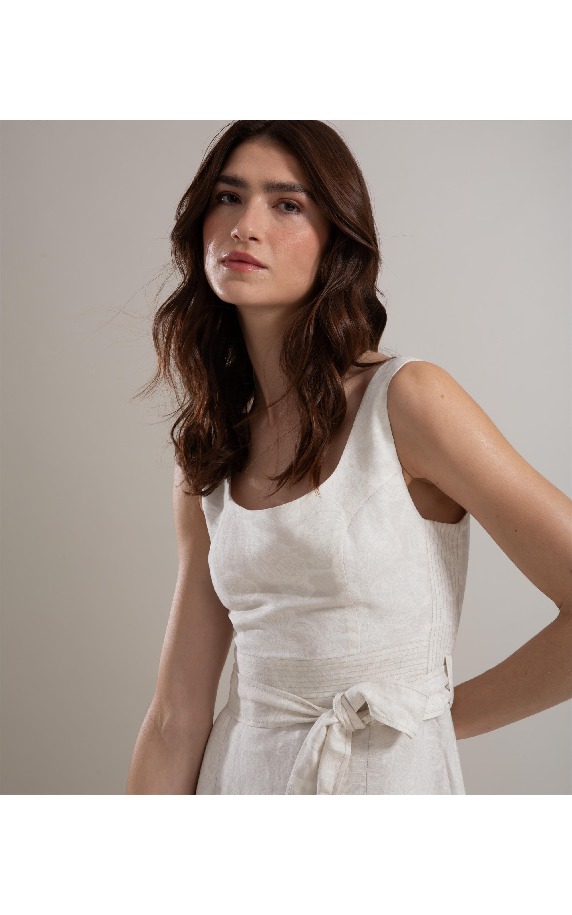 Vestido Linho  Iris  Est Monobeach Prata