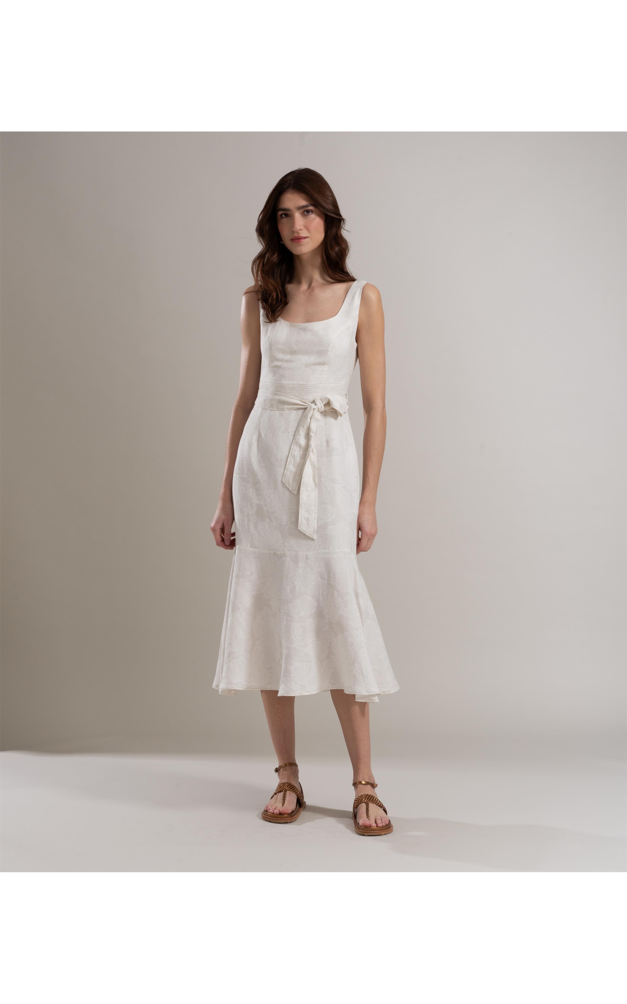 Vestido Linho  Iris  Est Monobeach Prata