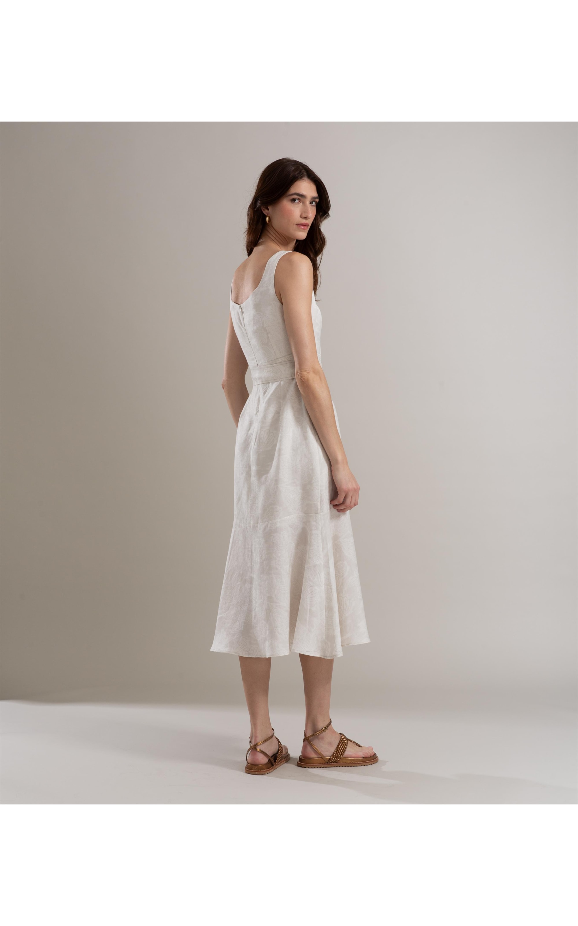Vestido Linho  Iris  Est Monobeach Prata