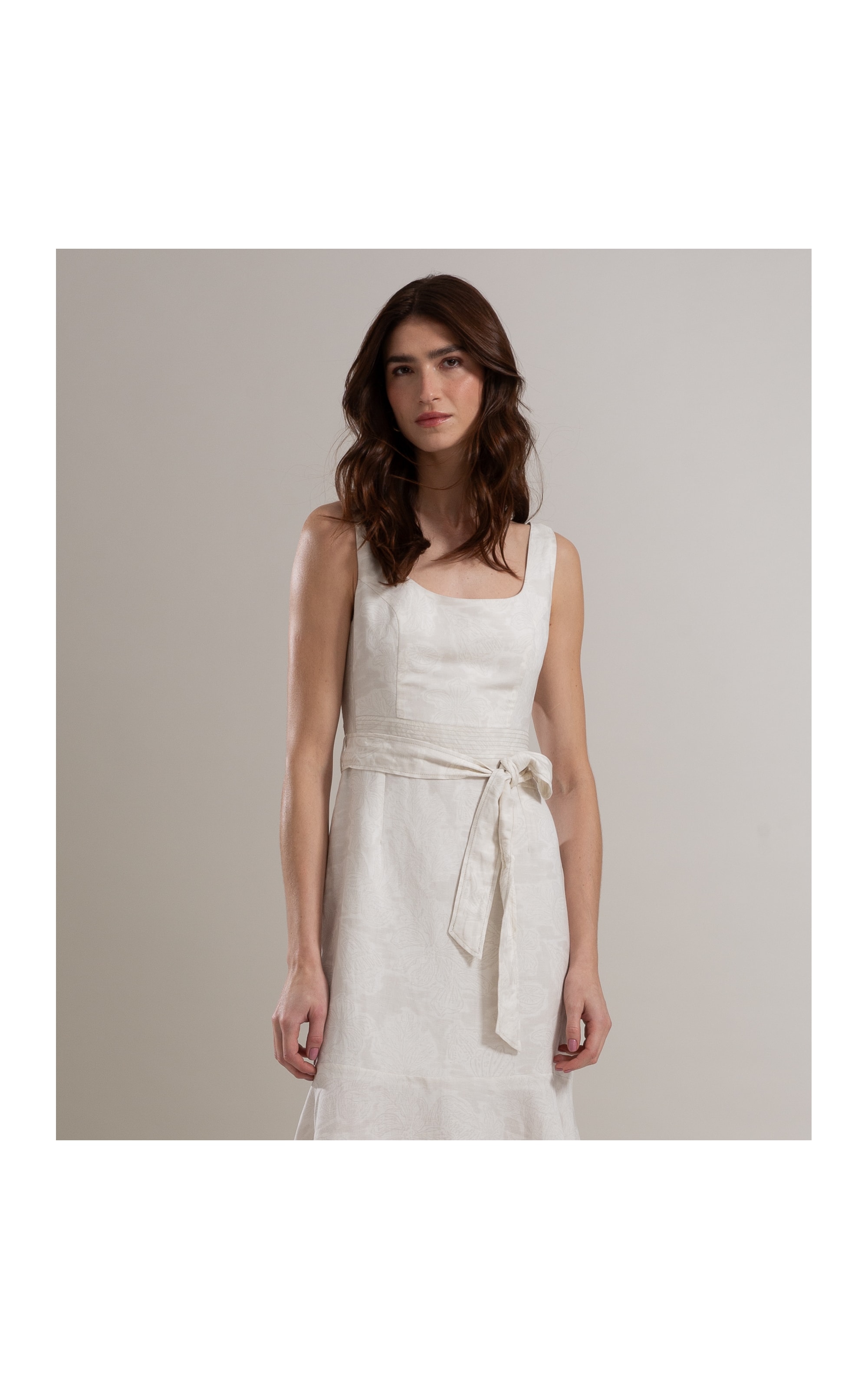 Vestido Linho  Iris  Est Monobeach Prata