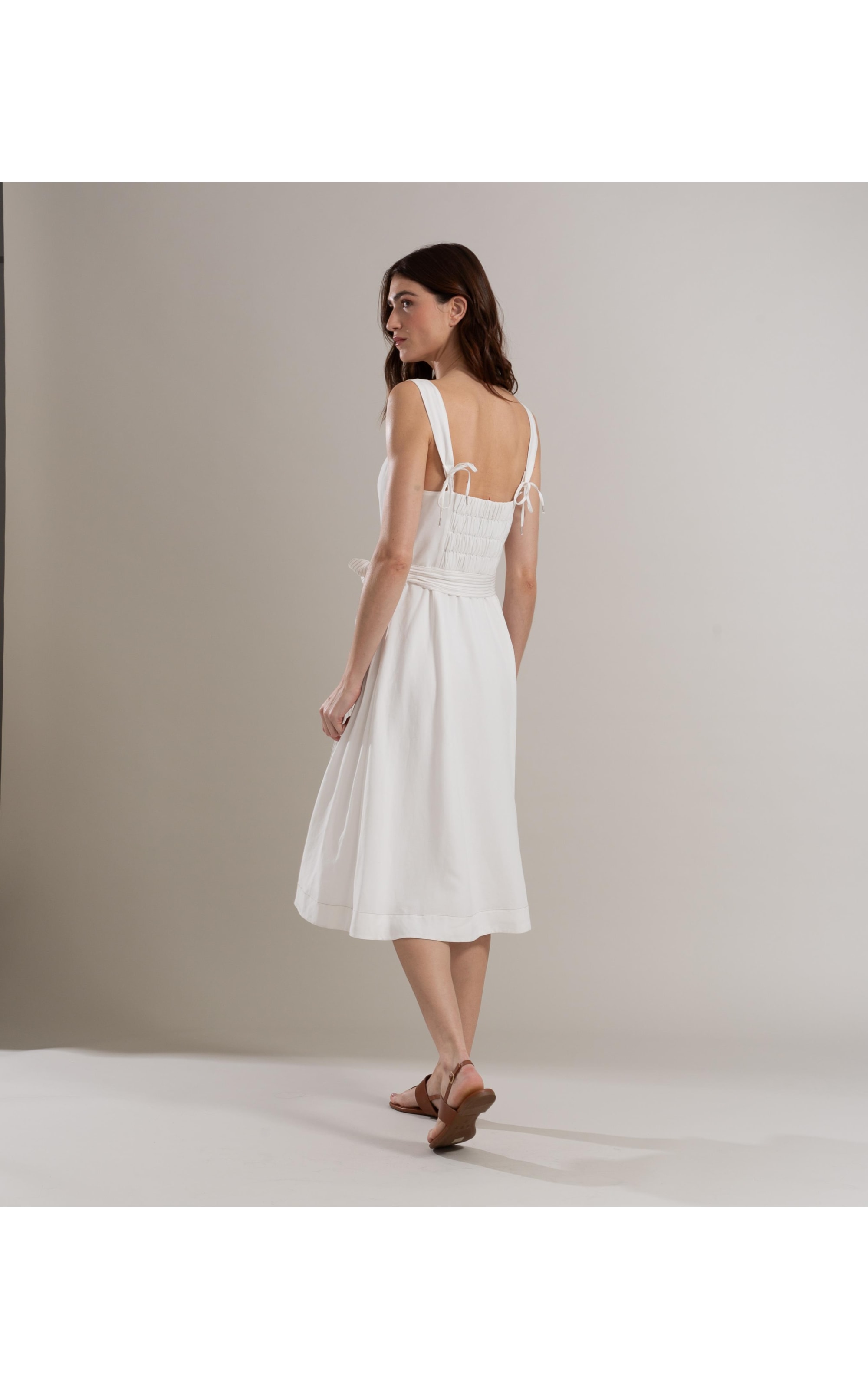 Vestido Linho  Isabela Off White