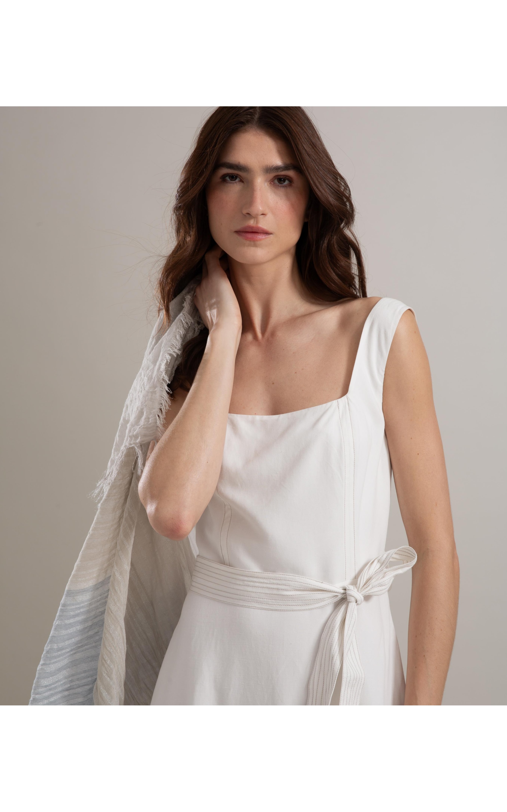 Vestido Linho  Isabela Off White
