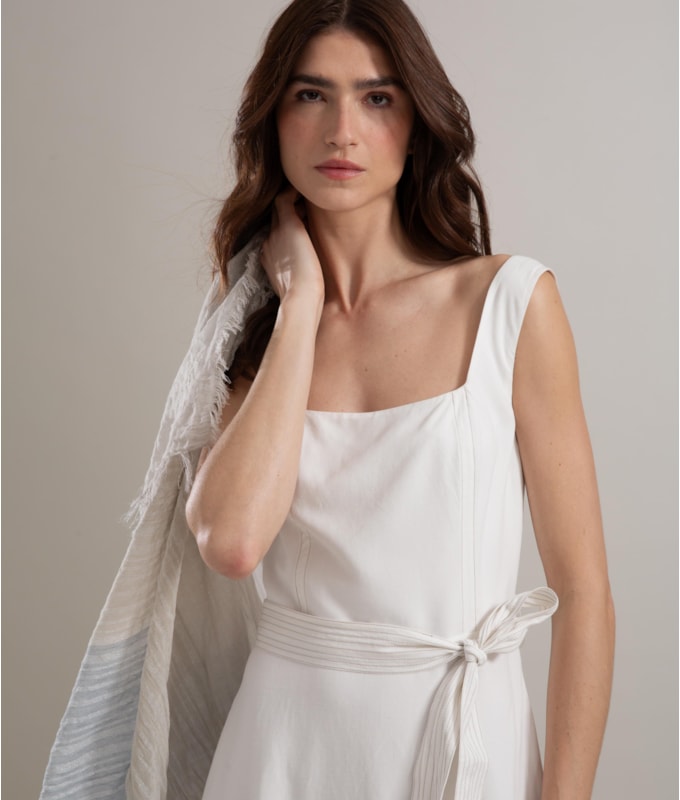 Vestido Linho  Isabela Off White