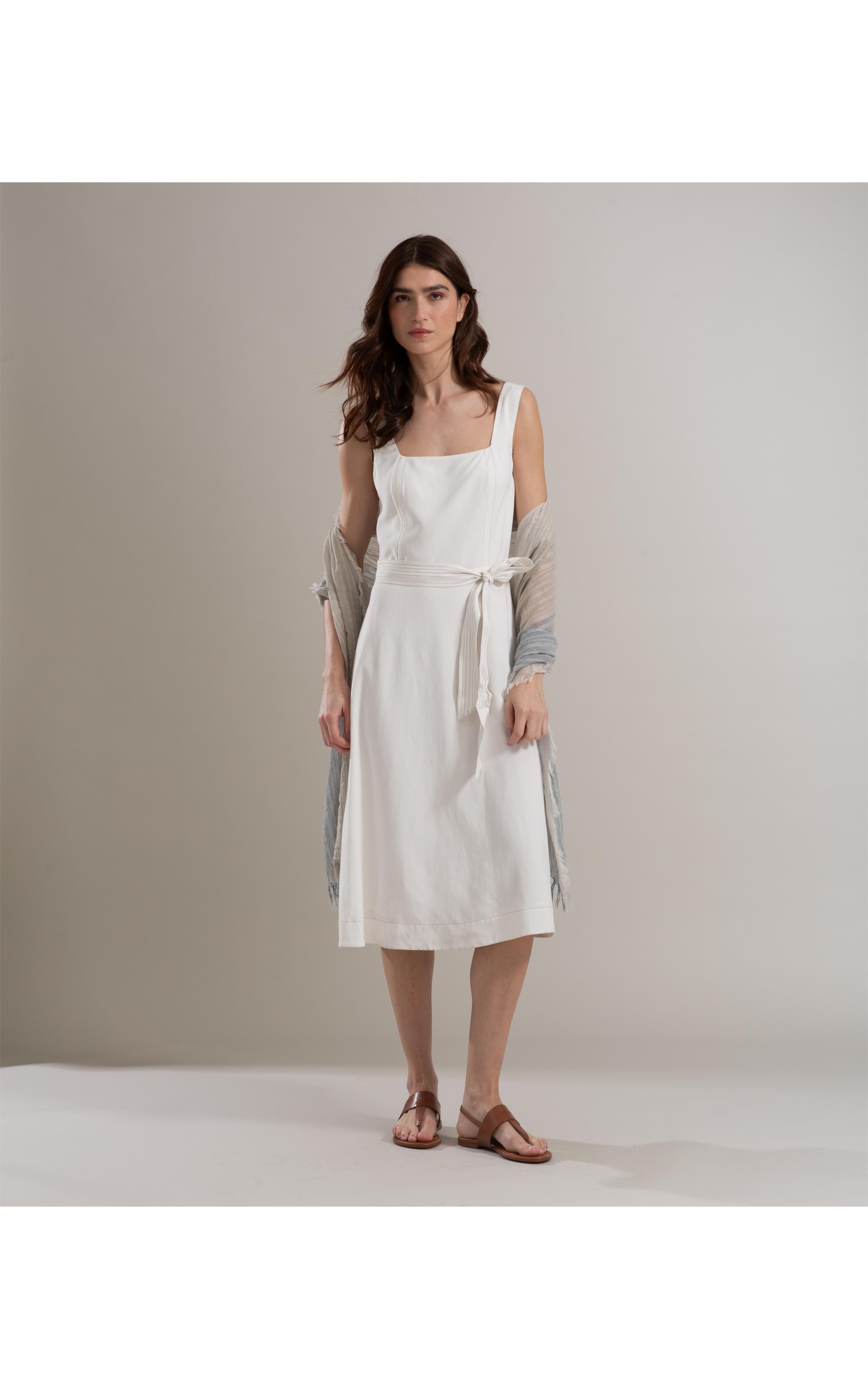 Vestido Linho  Isabela Off White