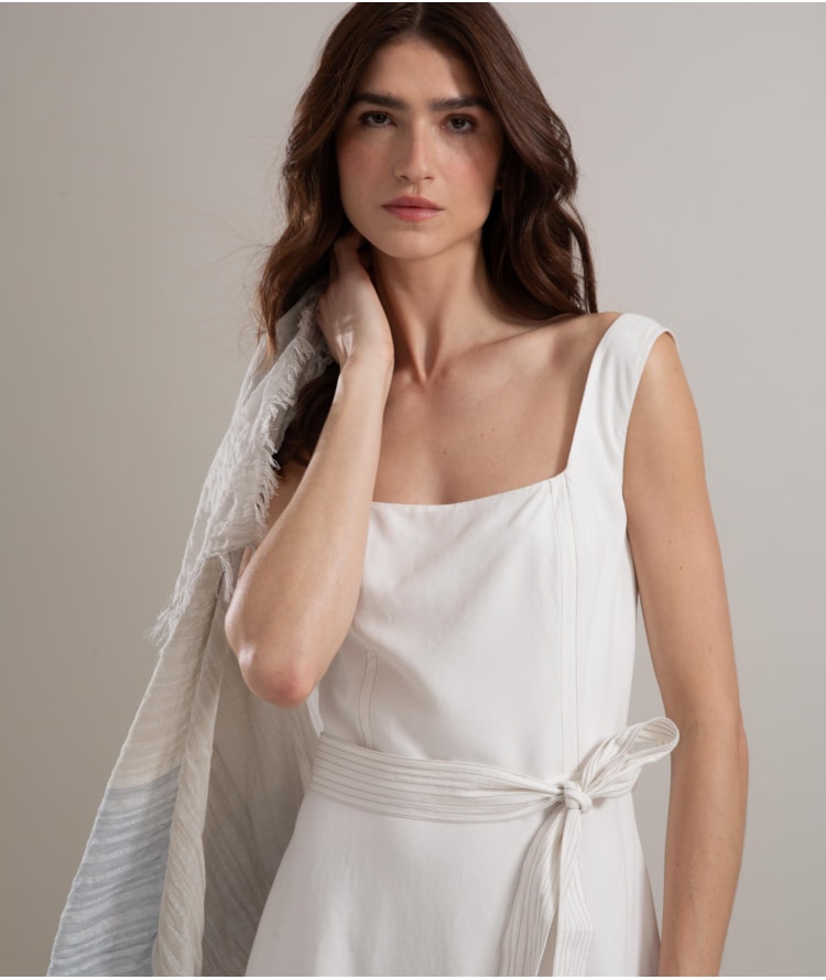 Vestido Linho  Isabela Off White