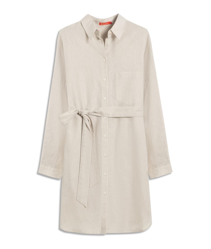 Vestido Linho  Ischia  Liso Bege