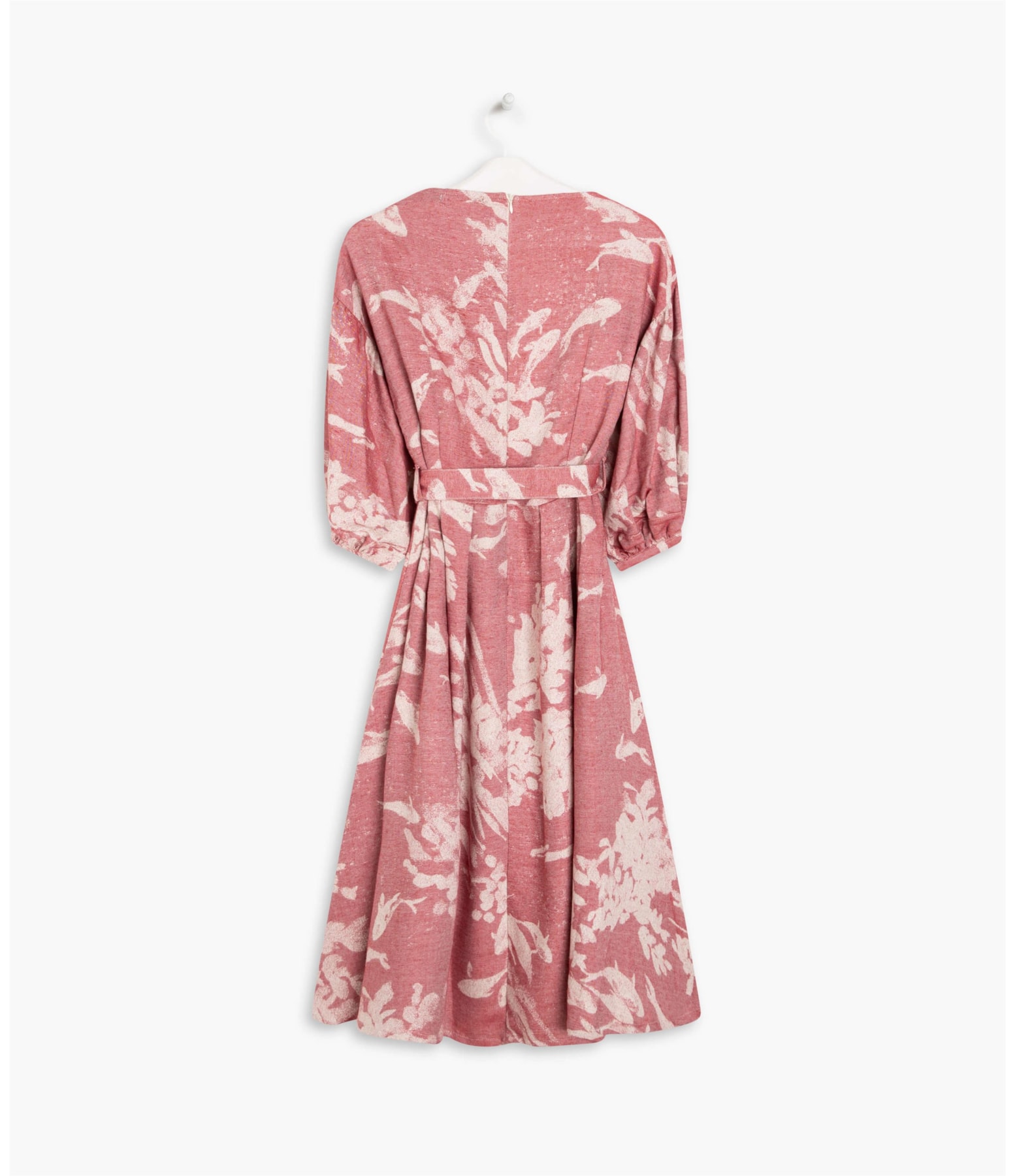  Vestido Linho  Koi Jacquard Carpas Cereja