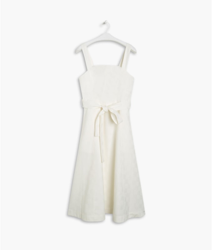 Vestido Linho  Koko  Ft Xadrez Branco