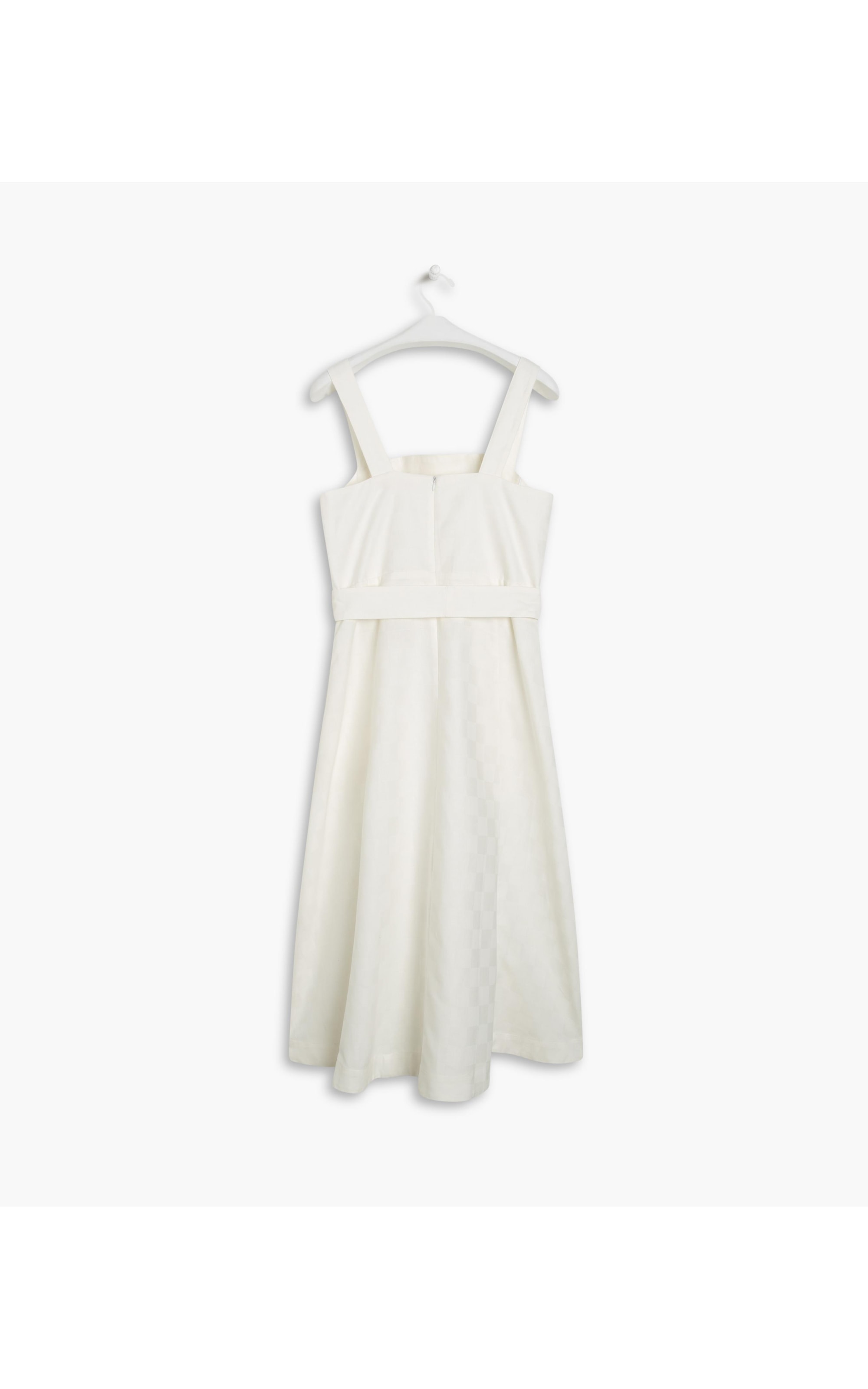 Vestido Linho  Koko  Ft Xadrez Branco