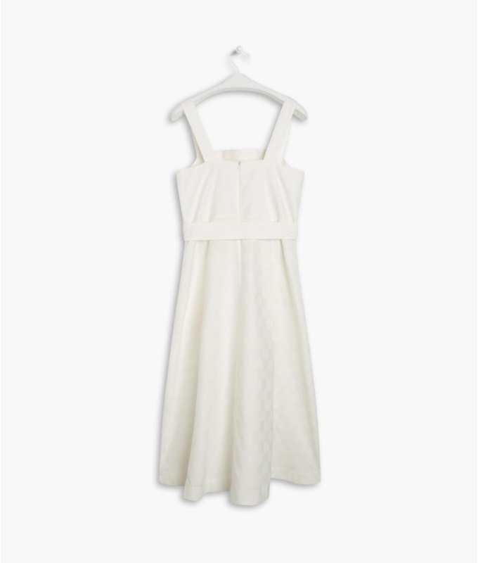 Vestido Linho  Koko  Ft Xadrez Branco