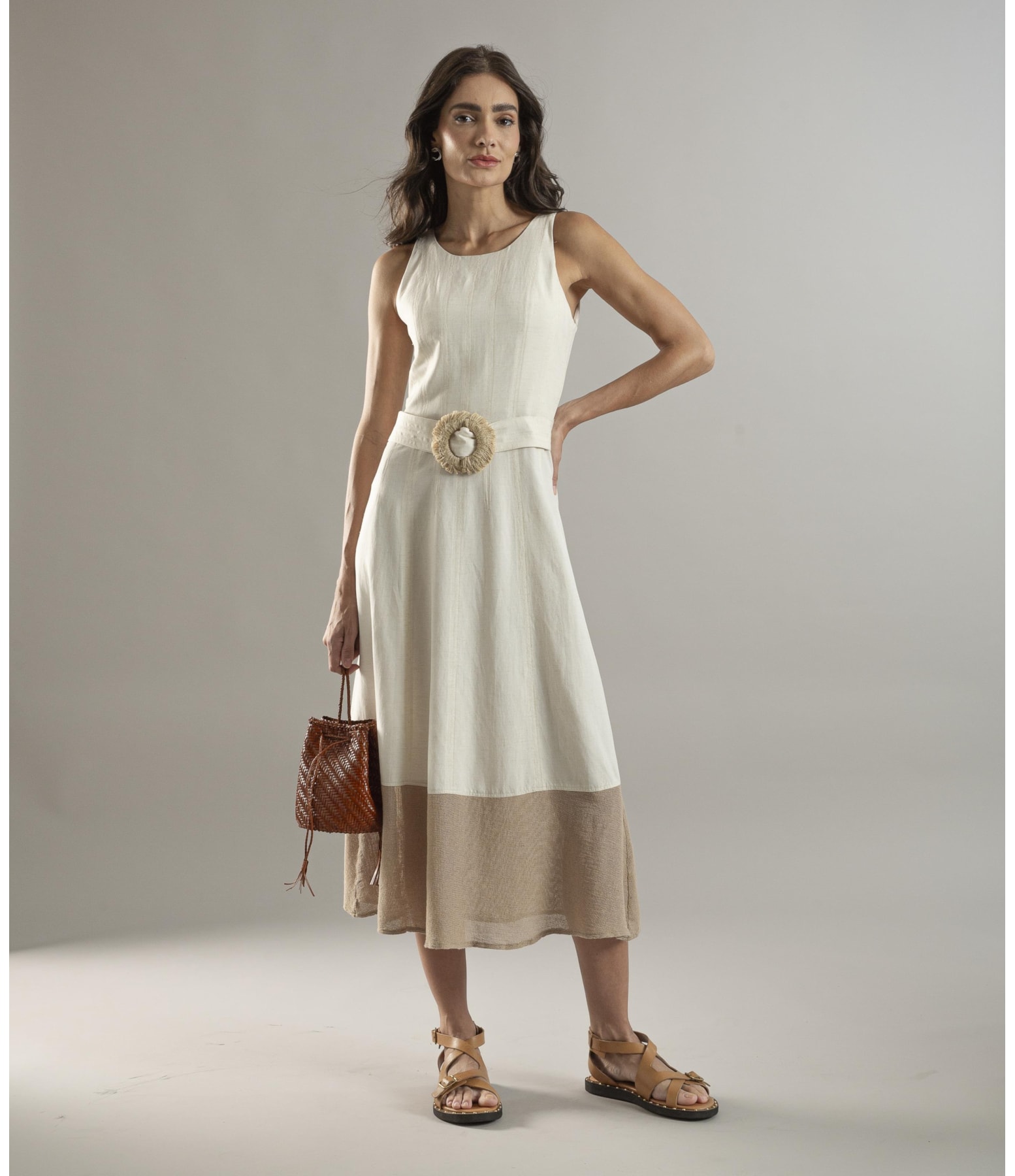 Vestido Linho  Lapa  Liso Natural