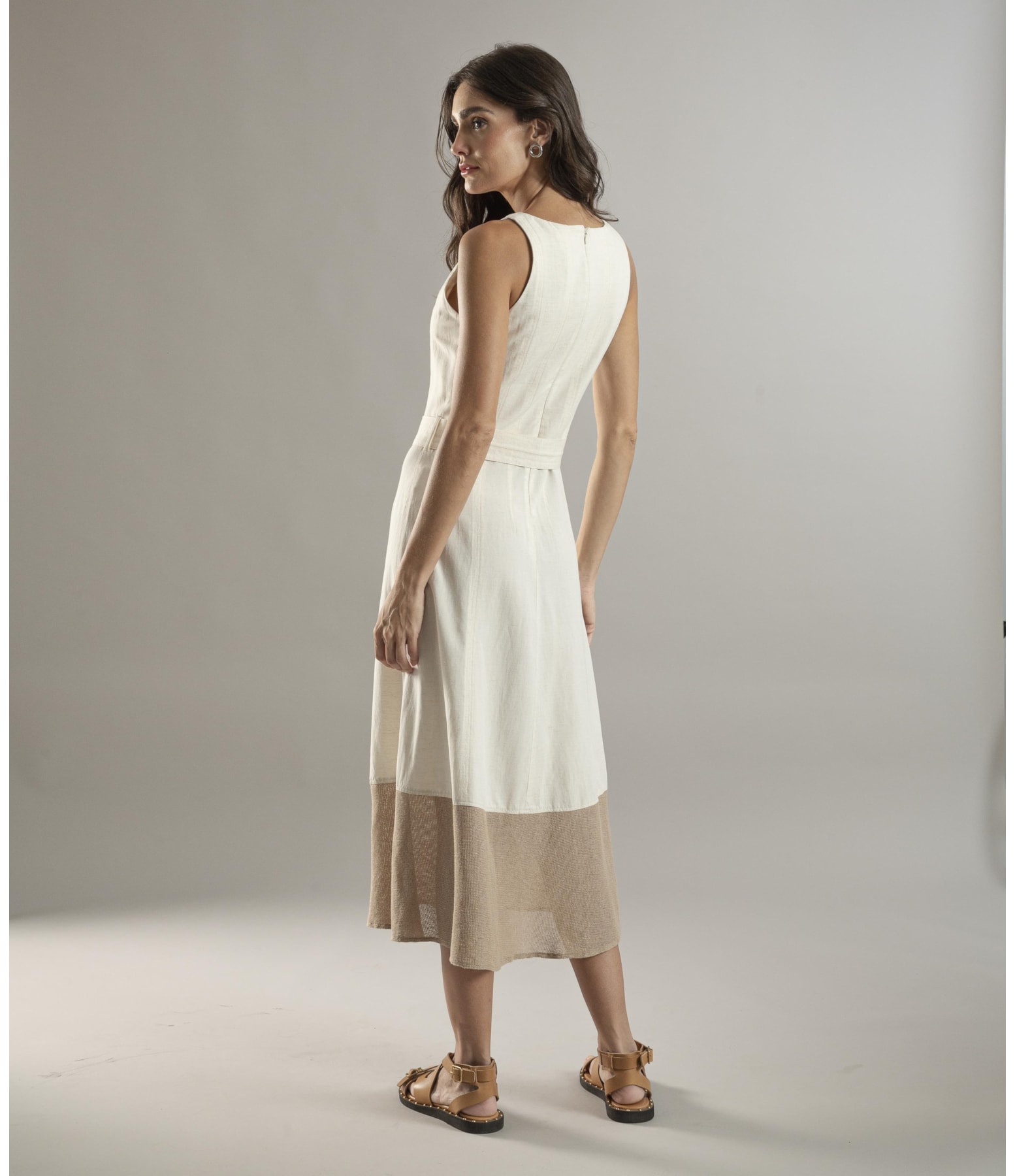 Vestido Linho  Lapa  Liso Natural