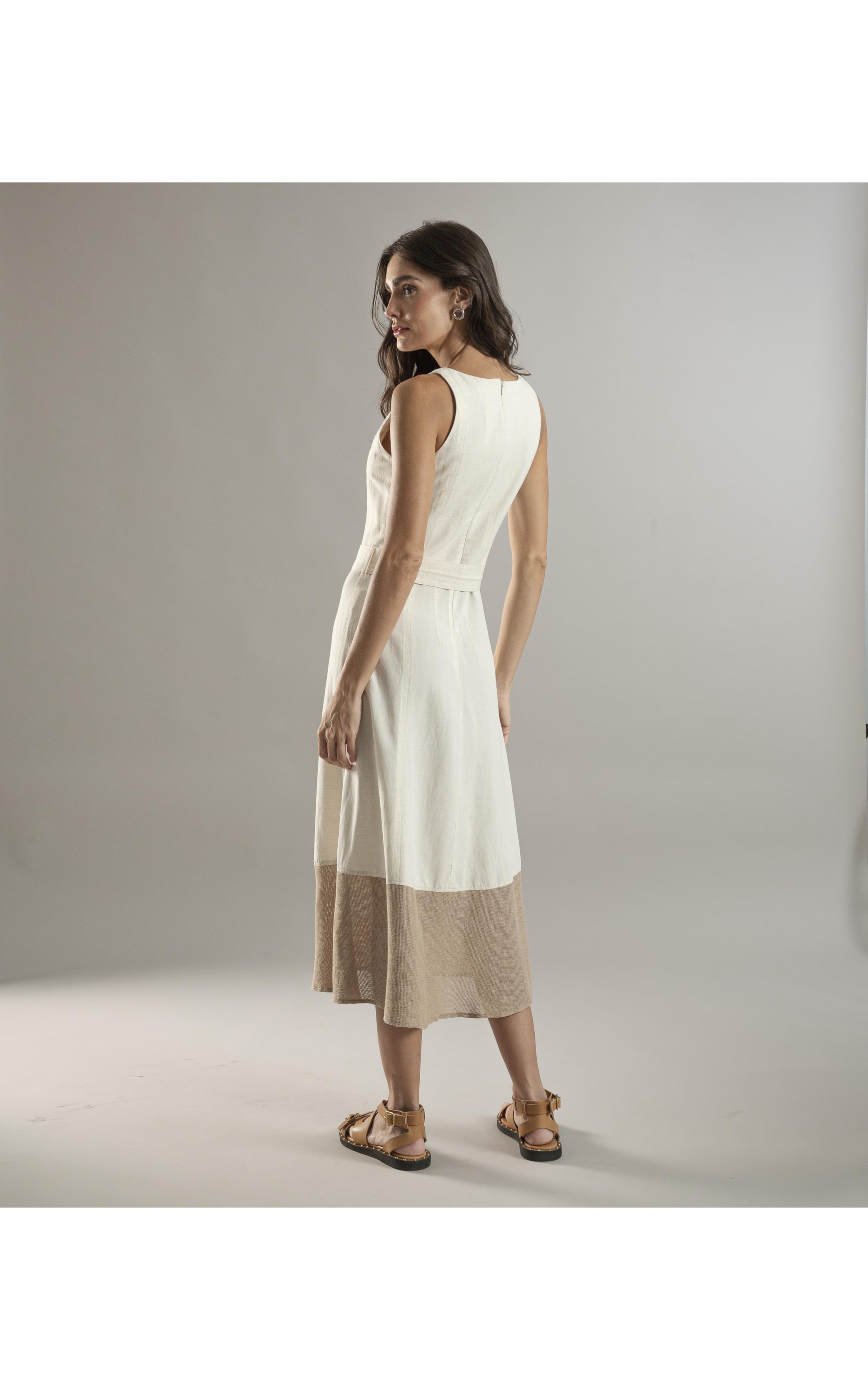 Vestido Linho  Lapa  Liso Natural
