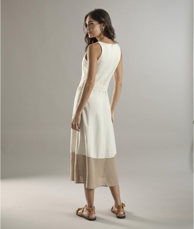 Vestido Linho  Lapa  Liso Natural