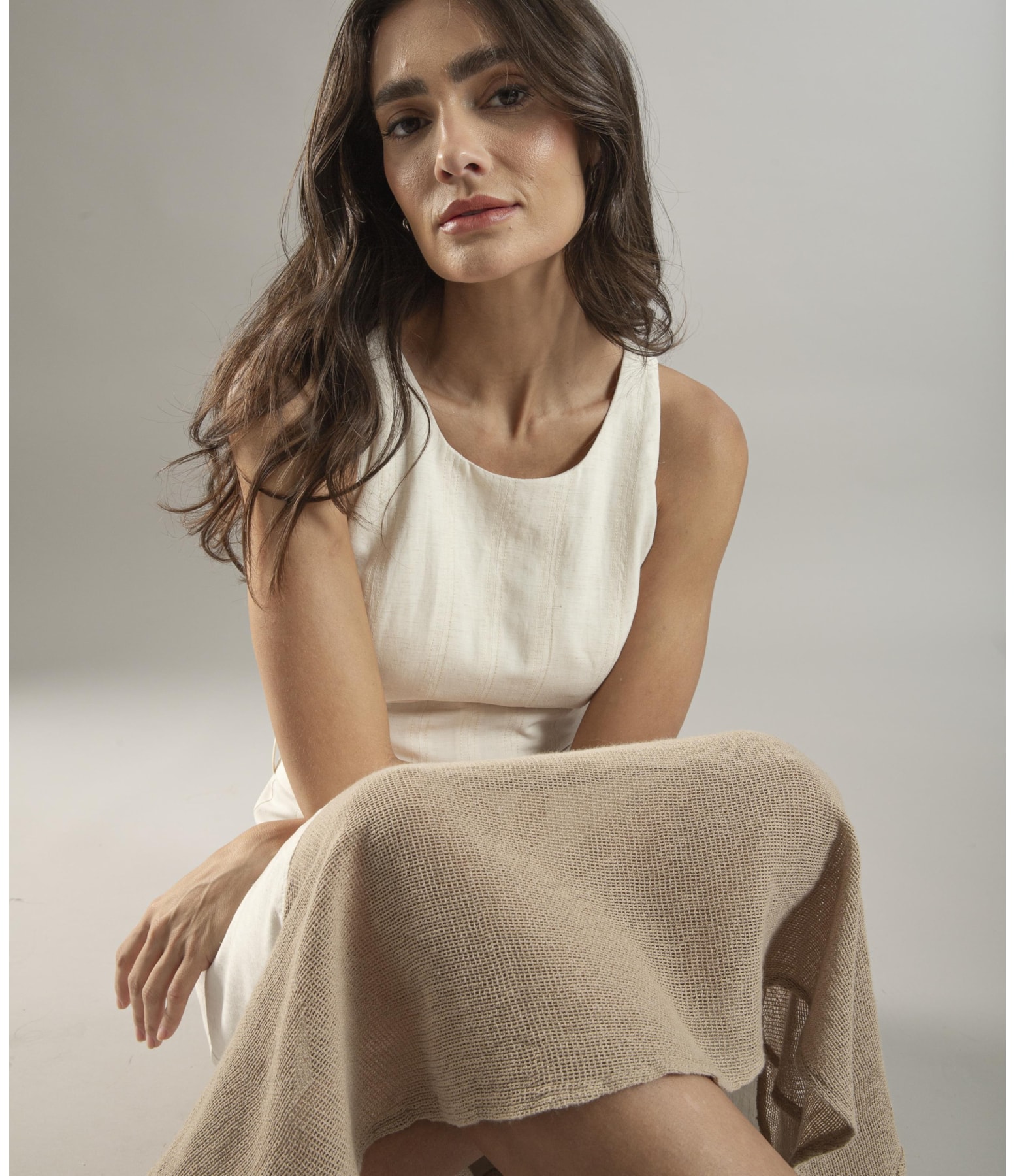 Vestido Linho  Lapa  Liso Natural