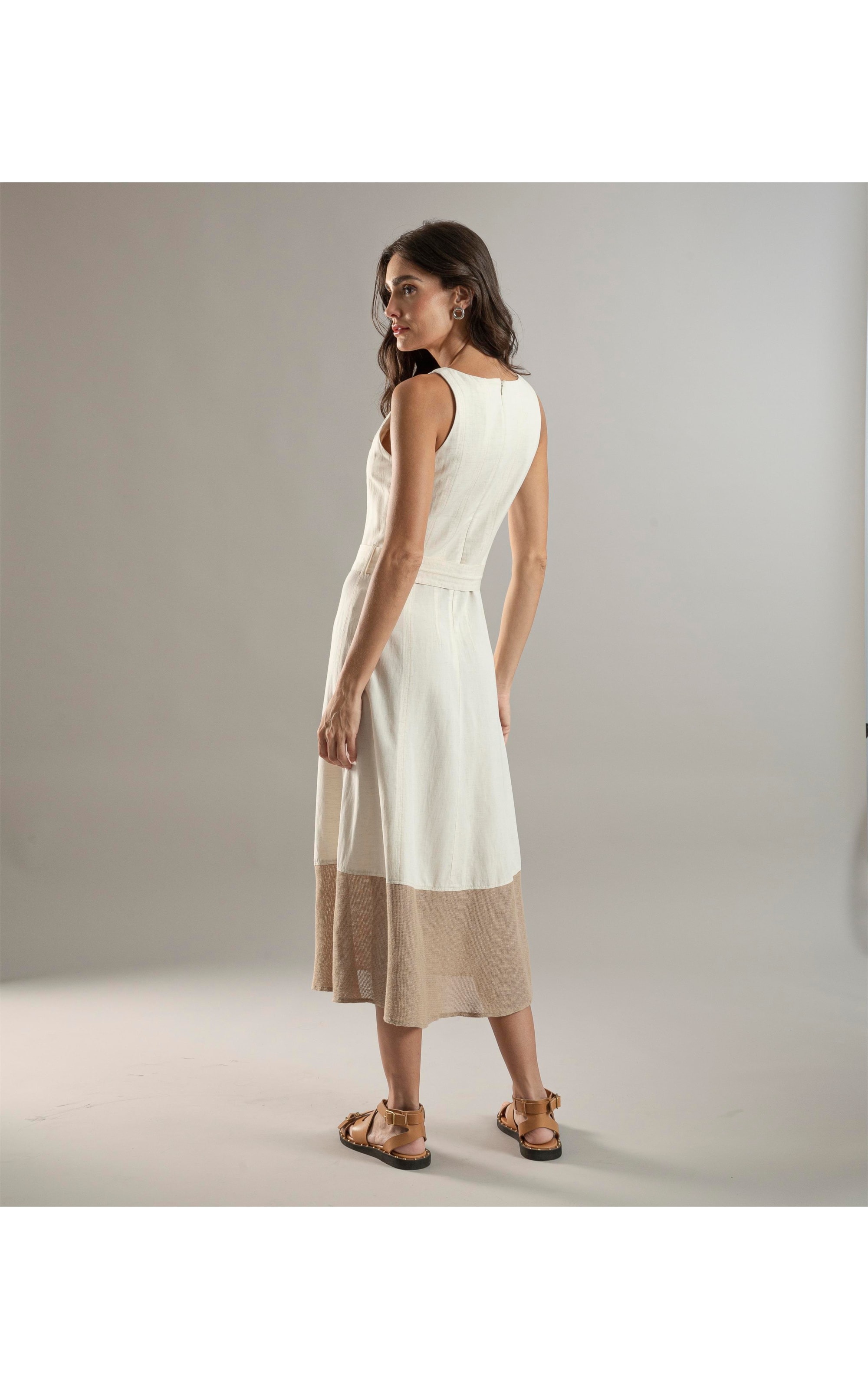 Vestido Linho  Lapa  Liso Natural
