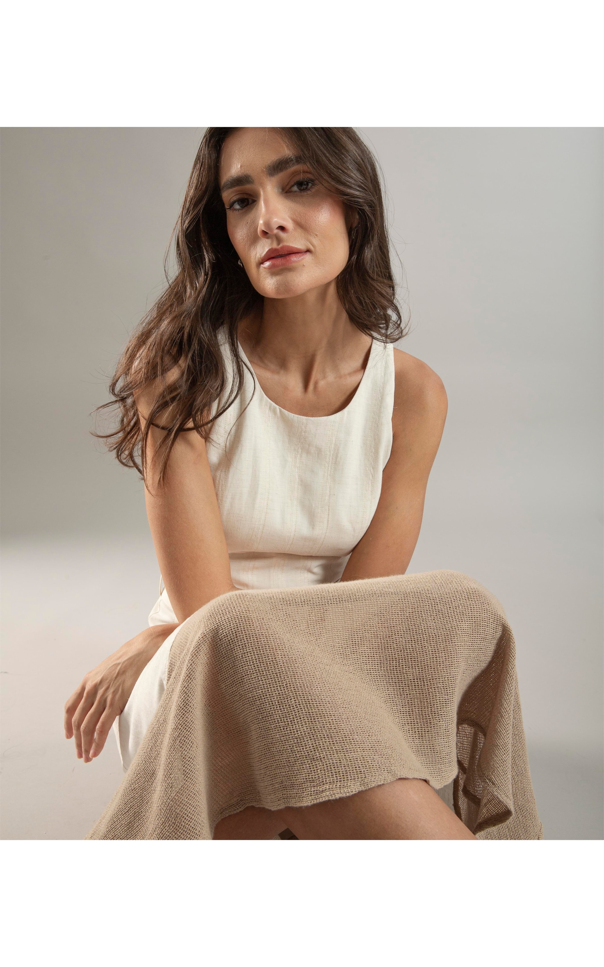 Vestido Linho  Lapa  Liso Natural