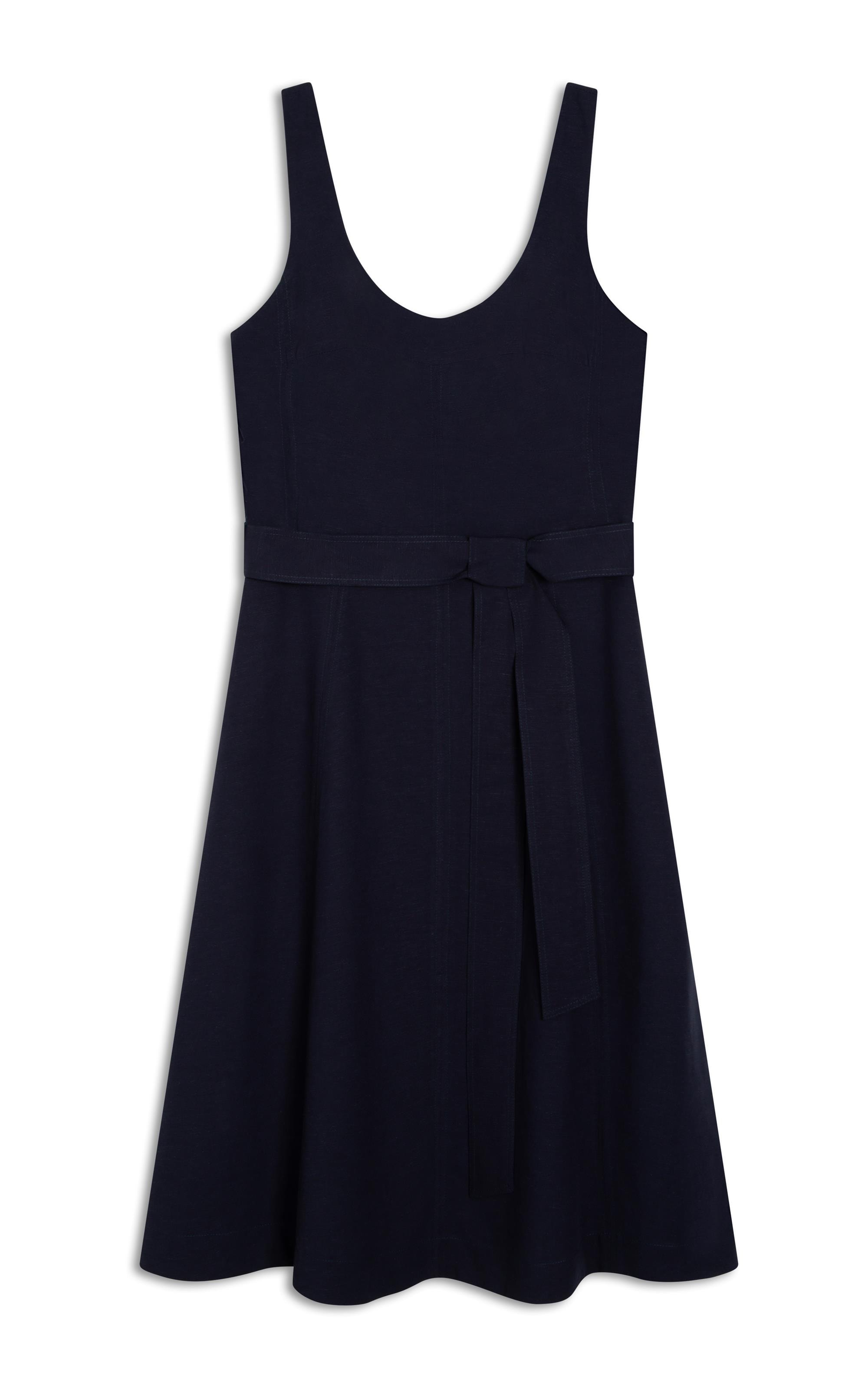 Vestido Linho  Lena  Liso Dark Navy