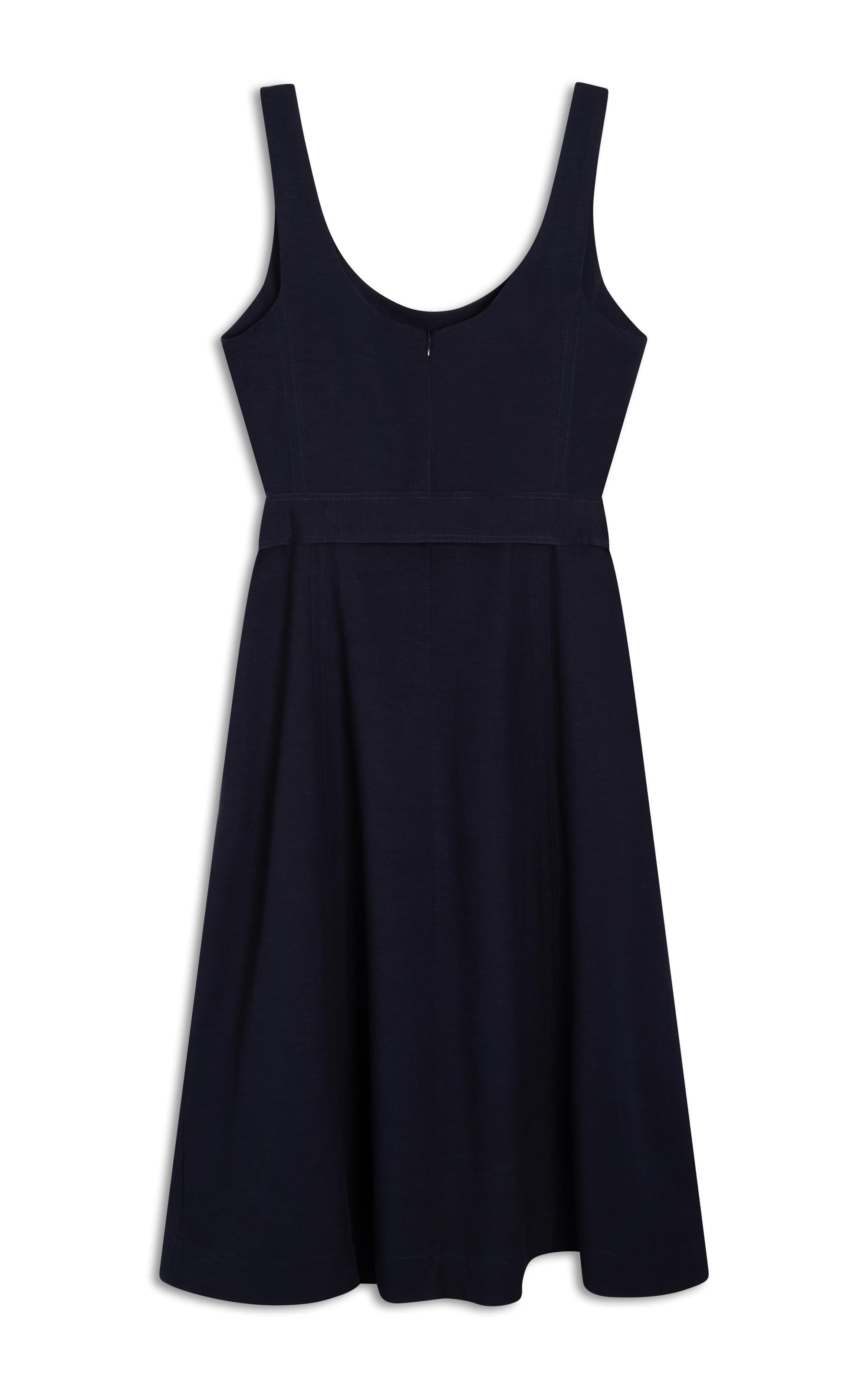 Vestido Linho  Lena  Liso Dark Navy