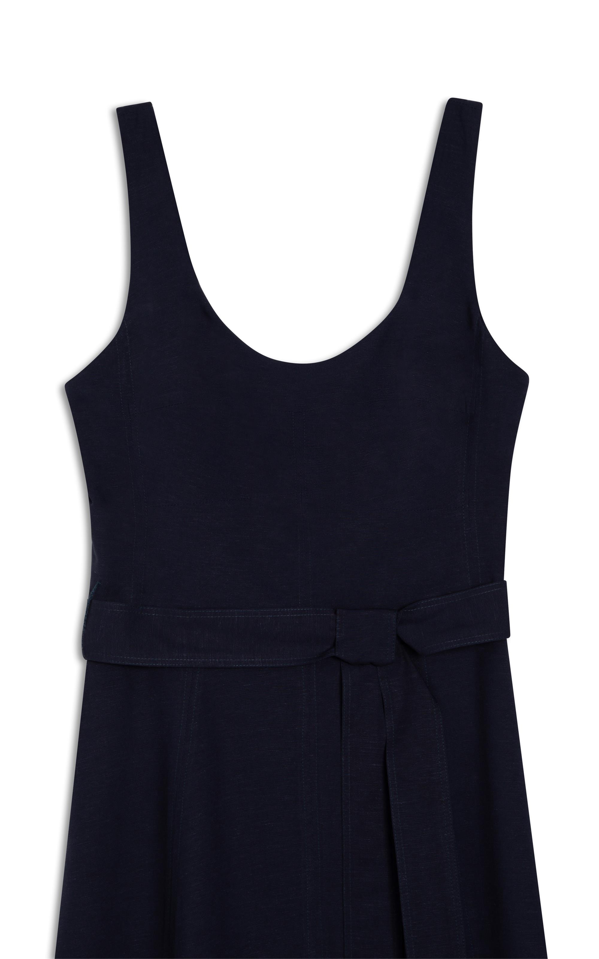 Vestido Linho  Lena  Liso Dark Navy