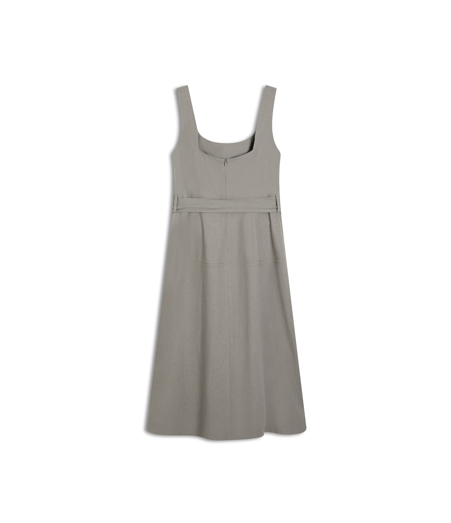 Vestido Linho  Libia  Liso Caqui