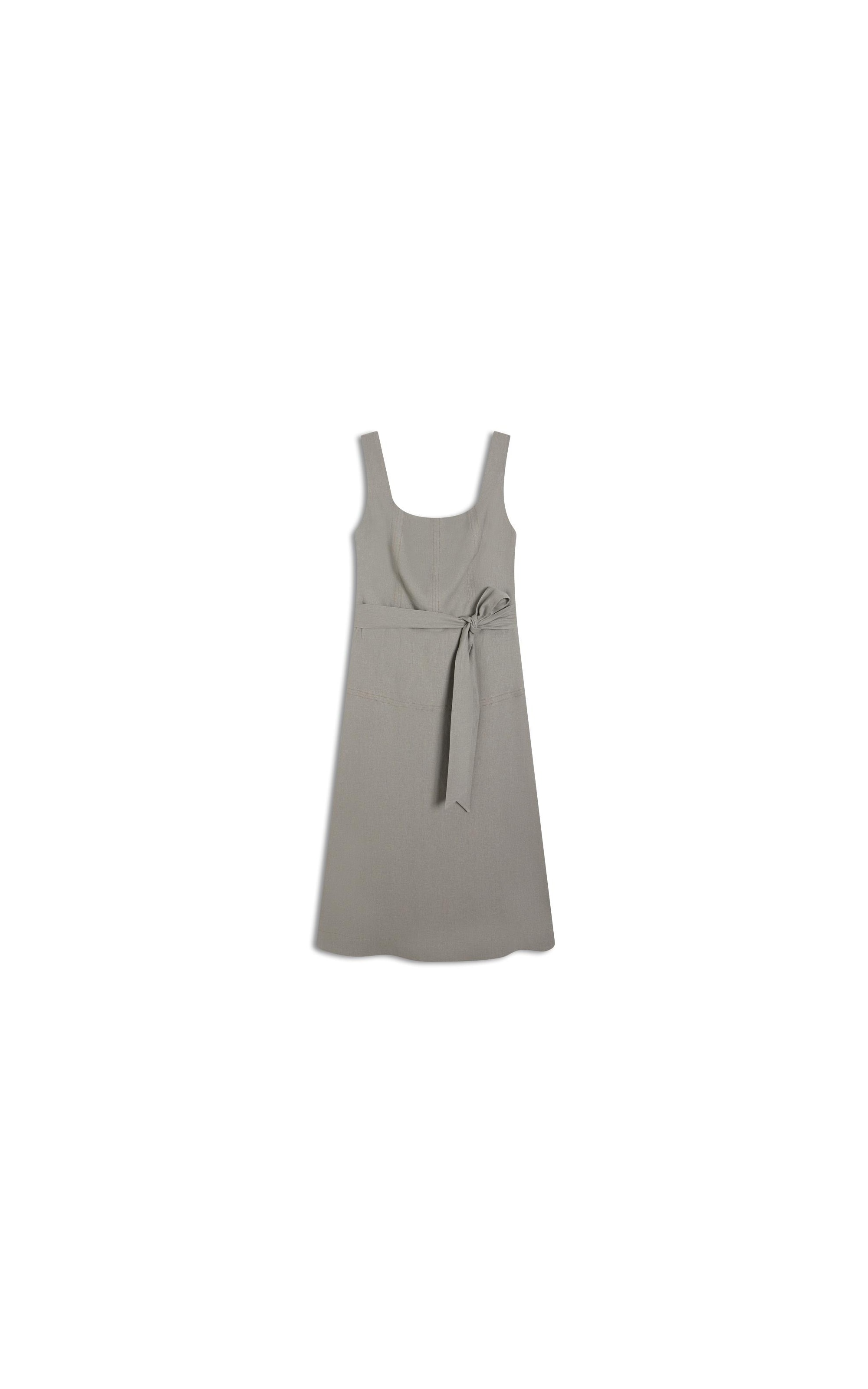 Vestido Linho  Libia  Liso Caqui