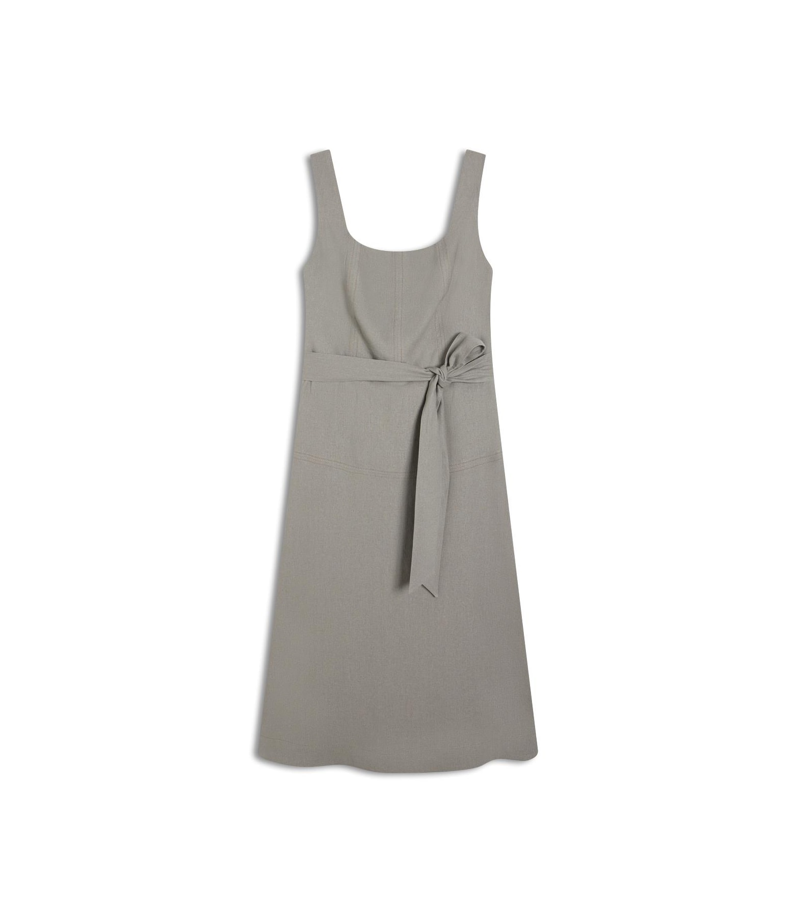 Vestido Linho  Libia  Liso Caqui