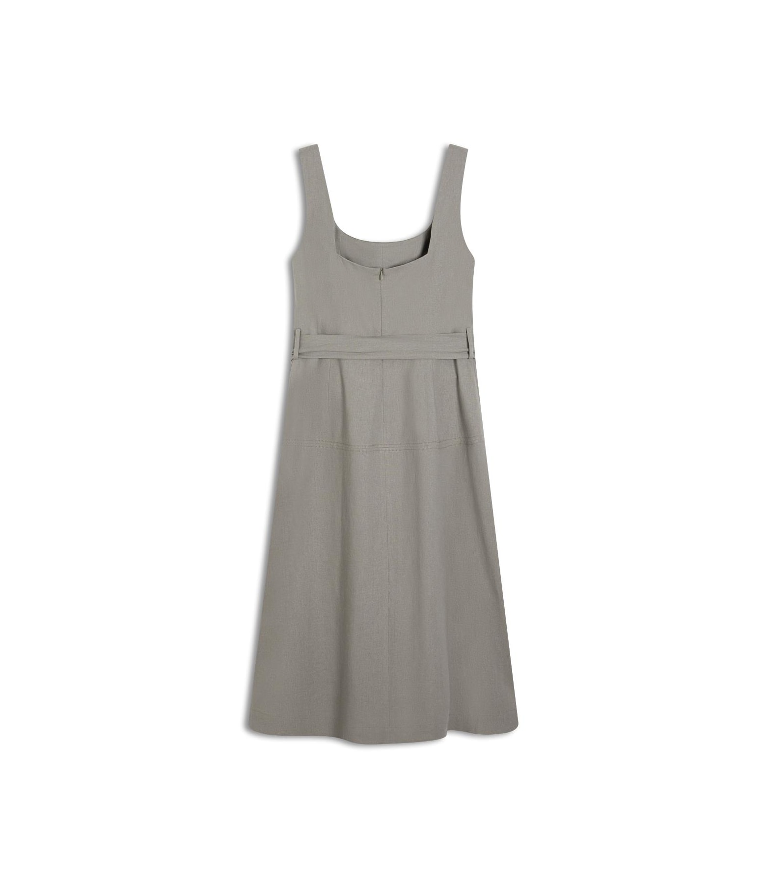 Vestido Linho  Libia  Liso Caqui