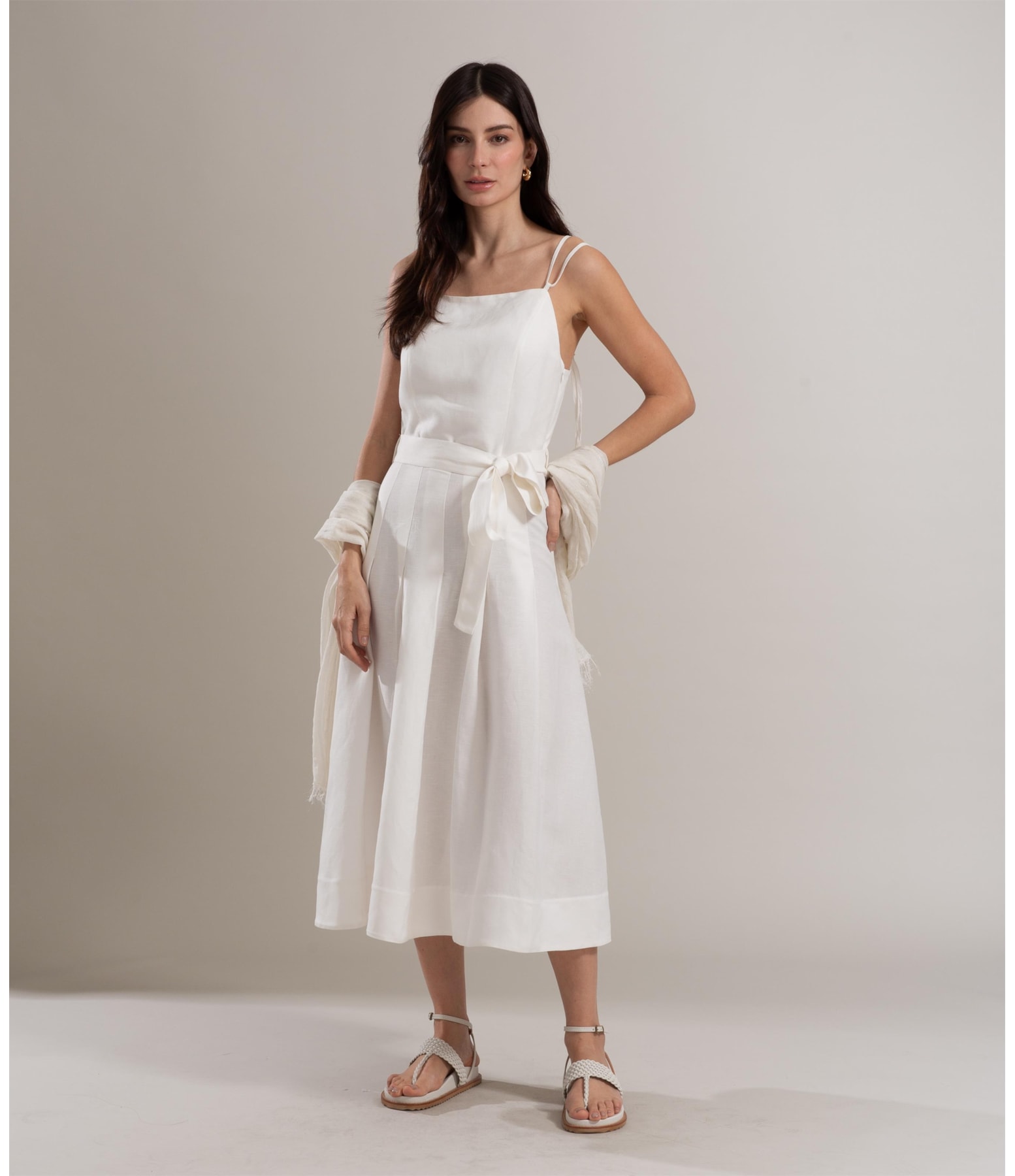 Vestido Linho  Liz Off White
