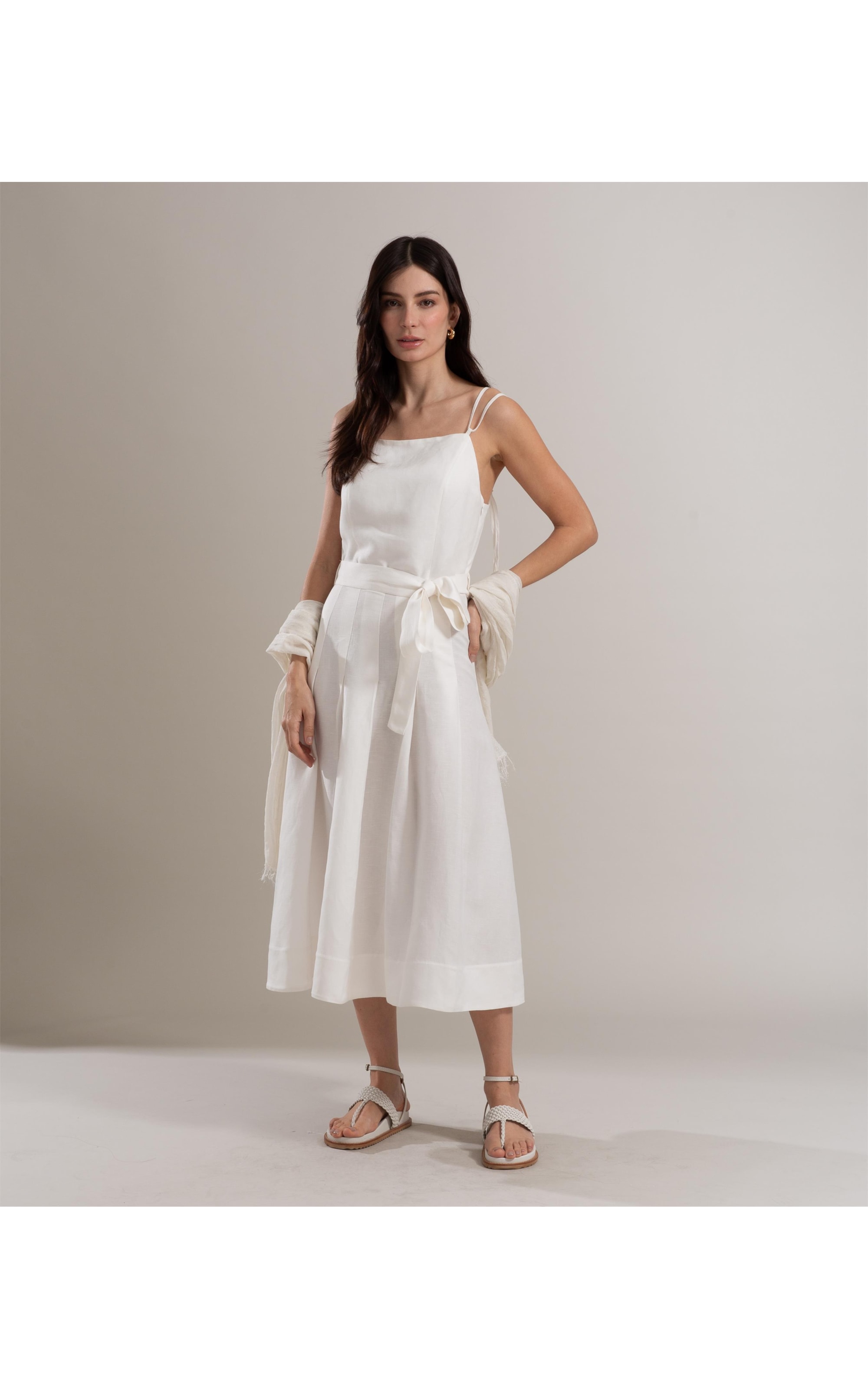 Vestido Linho  Liz Off White