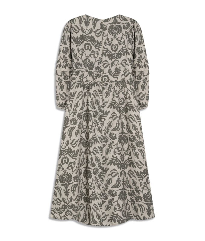 Vestido Linho  Luma  Est Ikat Frida  Terra