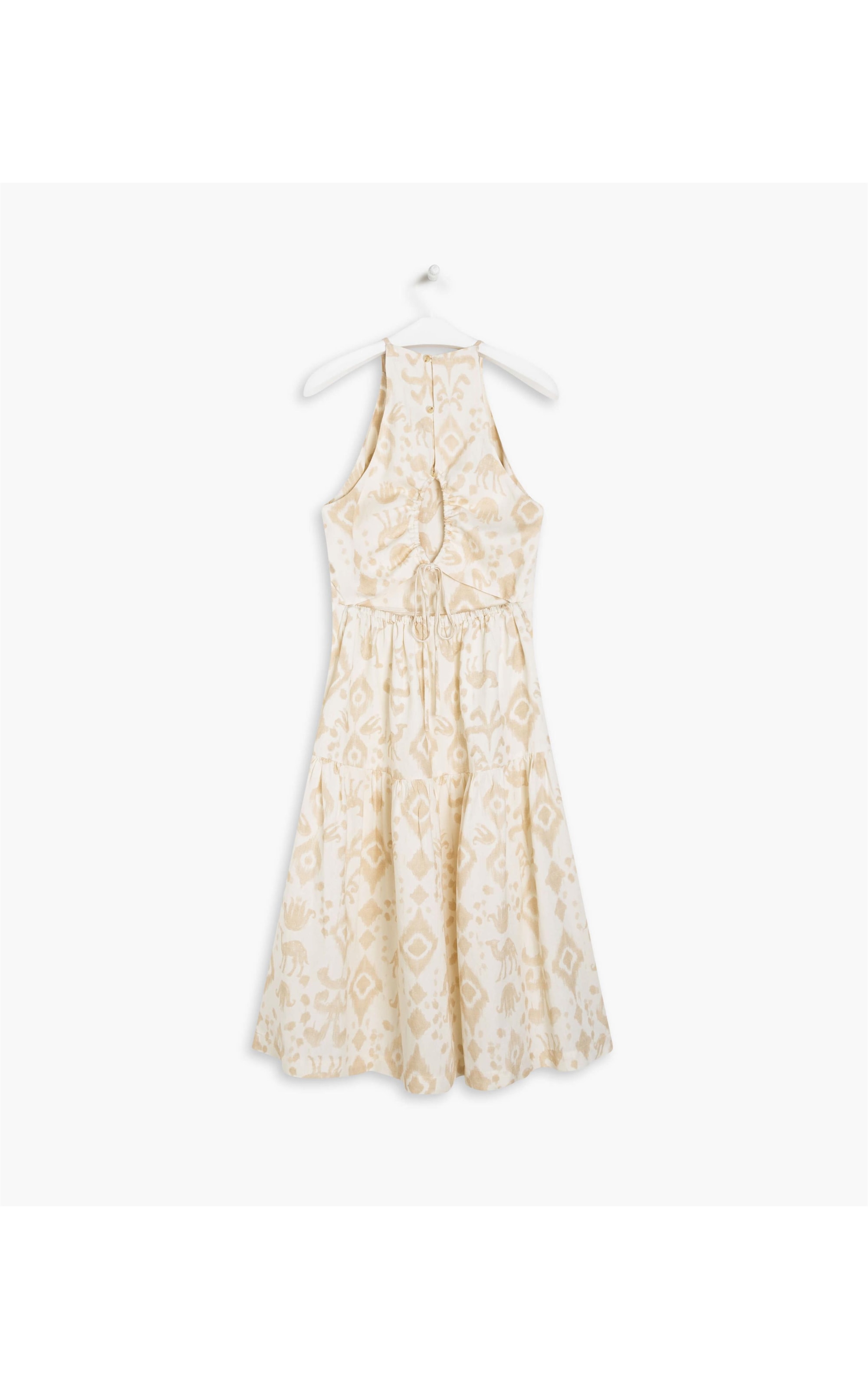 Vestido Linho  Maresias  Est Camel Sandy