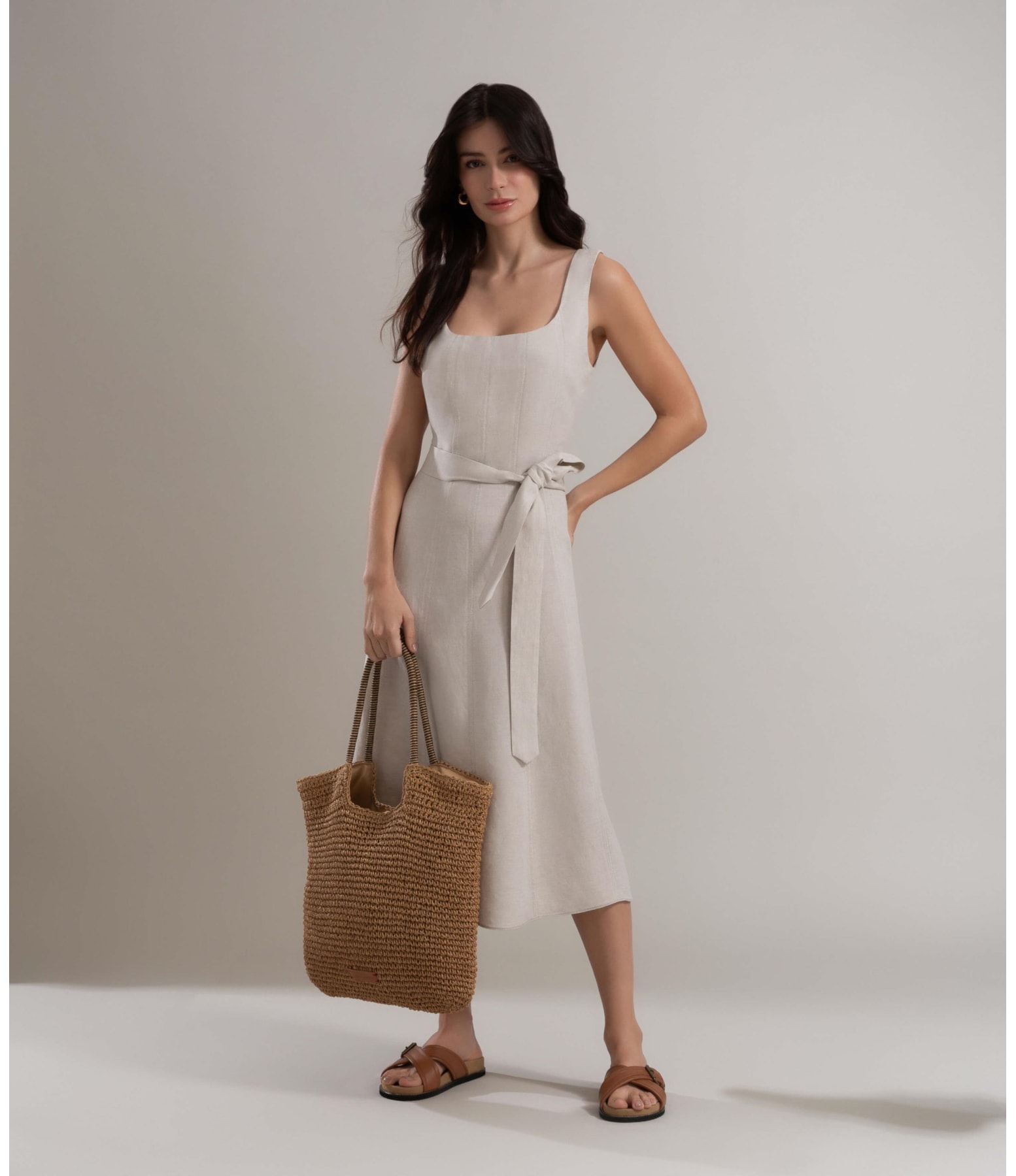 Vestido Linho  Margarita  Verano Natural