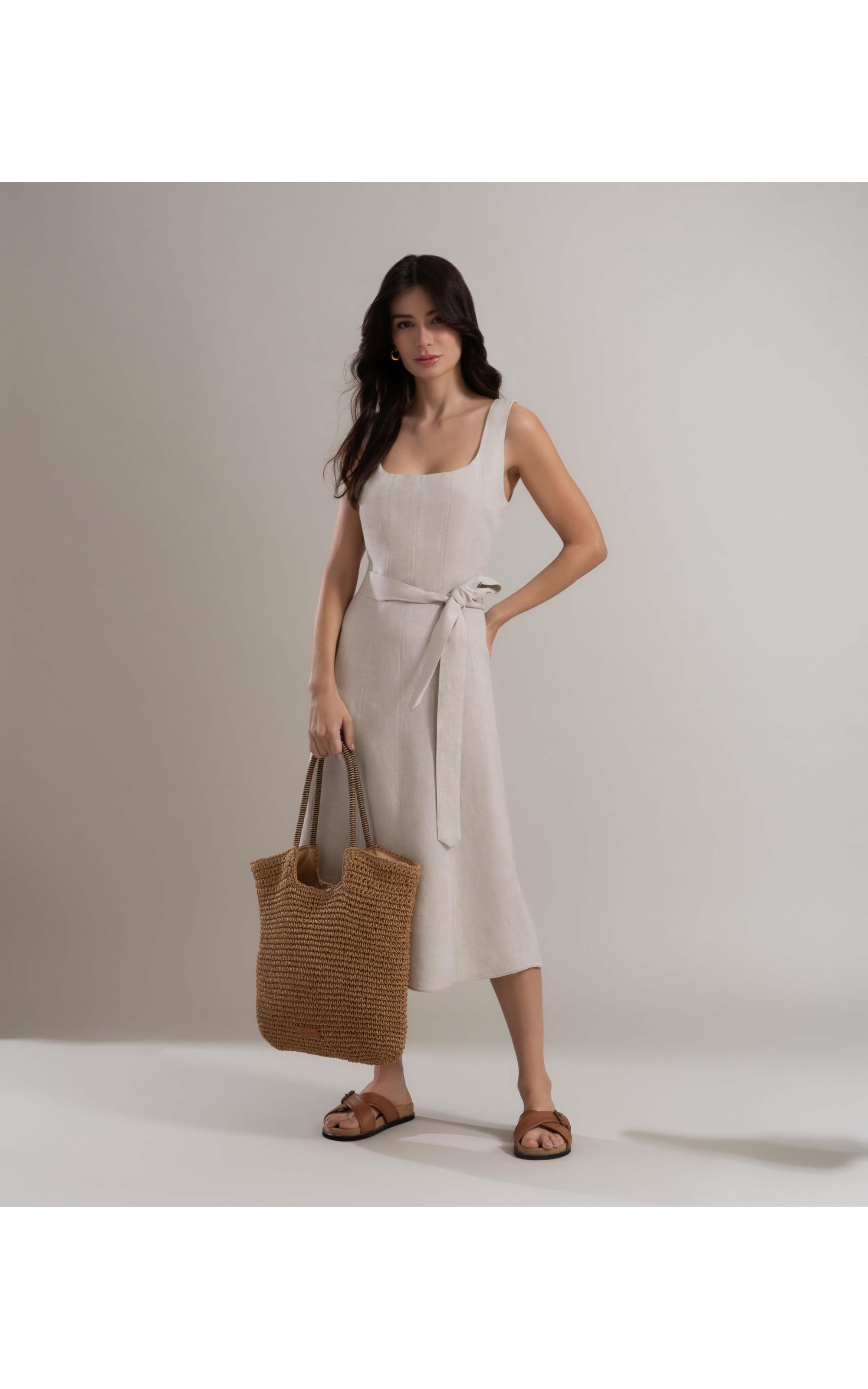 Vestido Linho  Margarita  Verano Natural