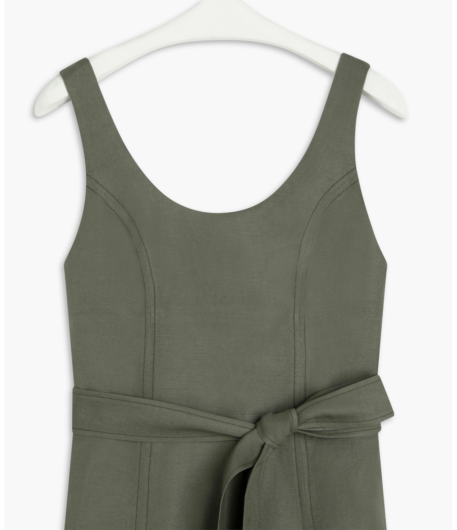 Vestido Linho  Maya Verde Militar