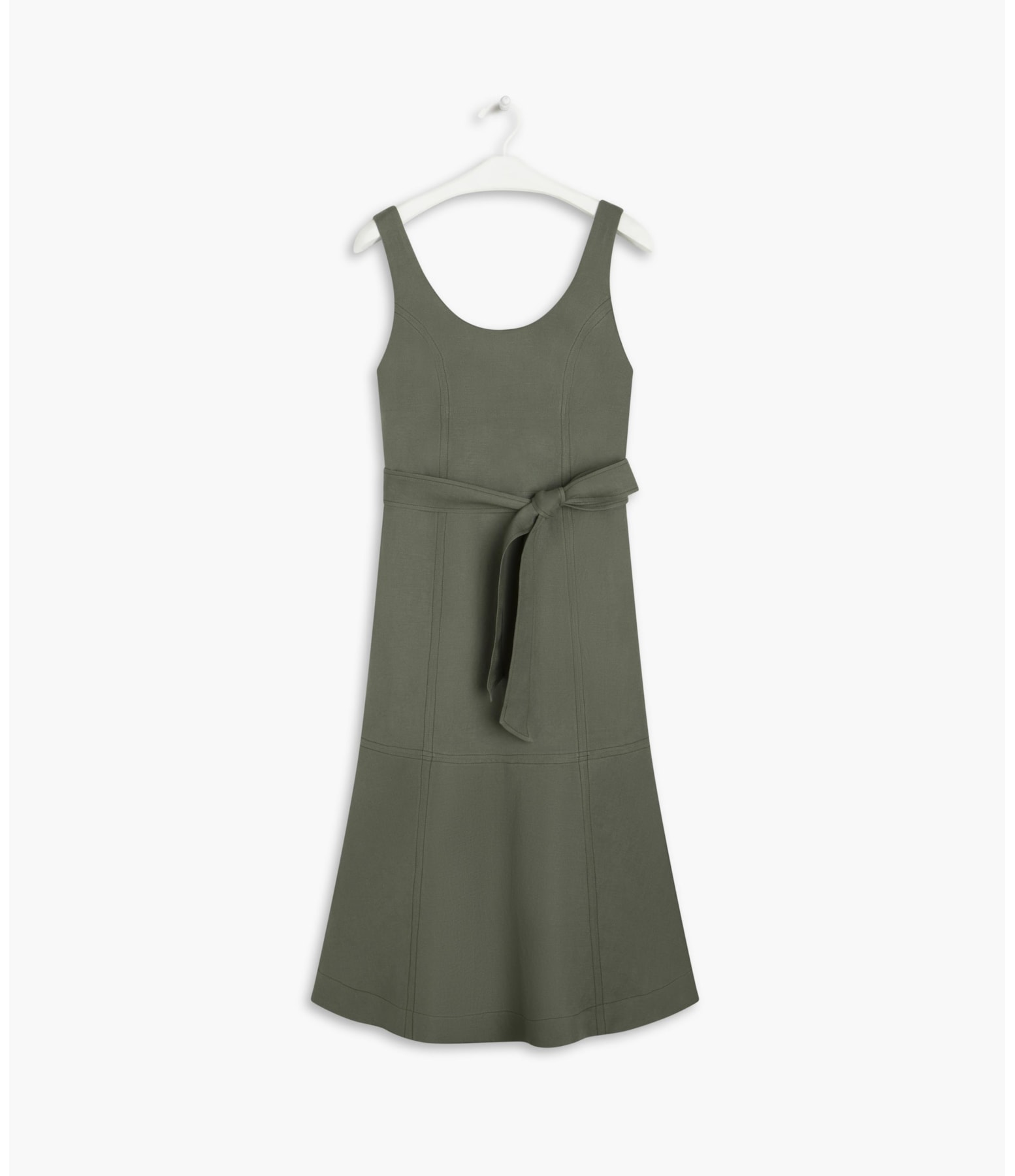Vestido Linho  Maya Verde Militar