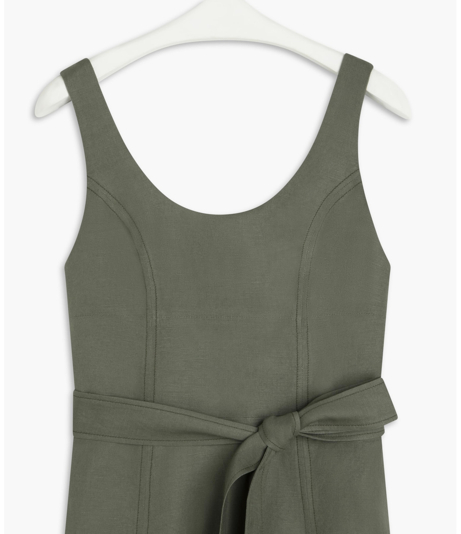 Vestido Linho  Maya Verde Militar