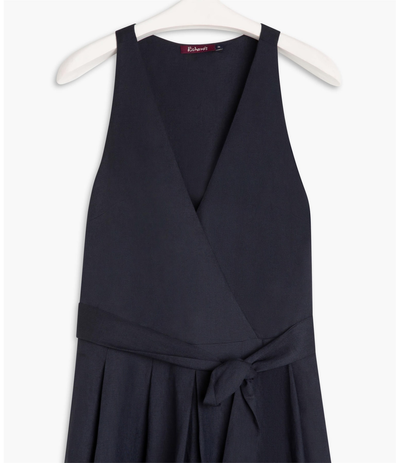 Vestido Linho  Mei  Liso Marinho