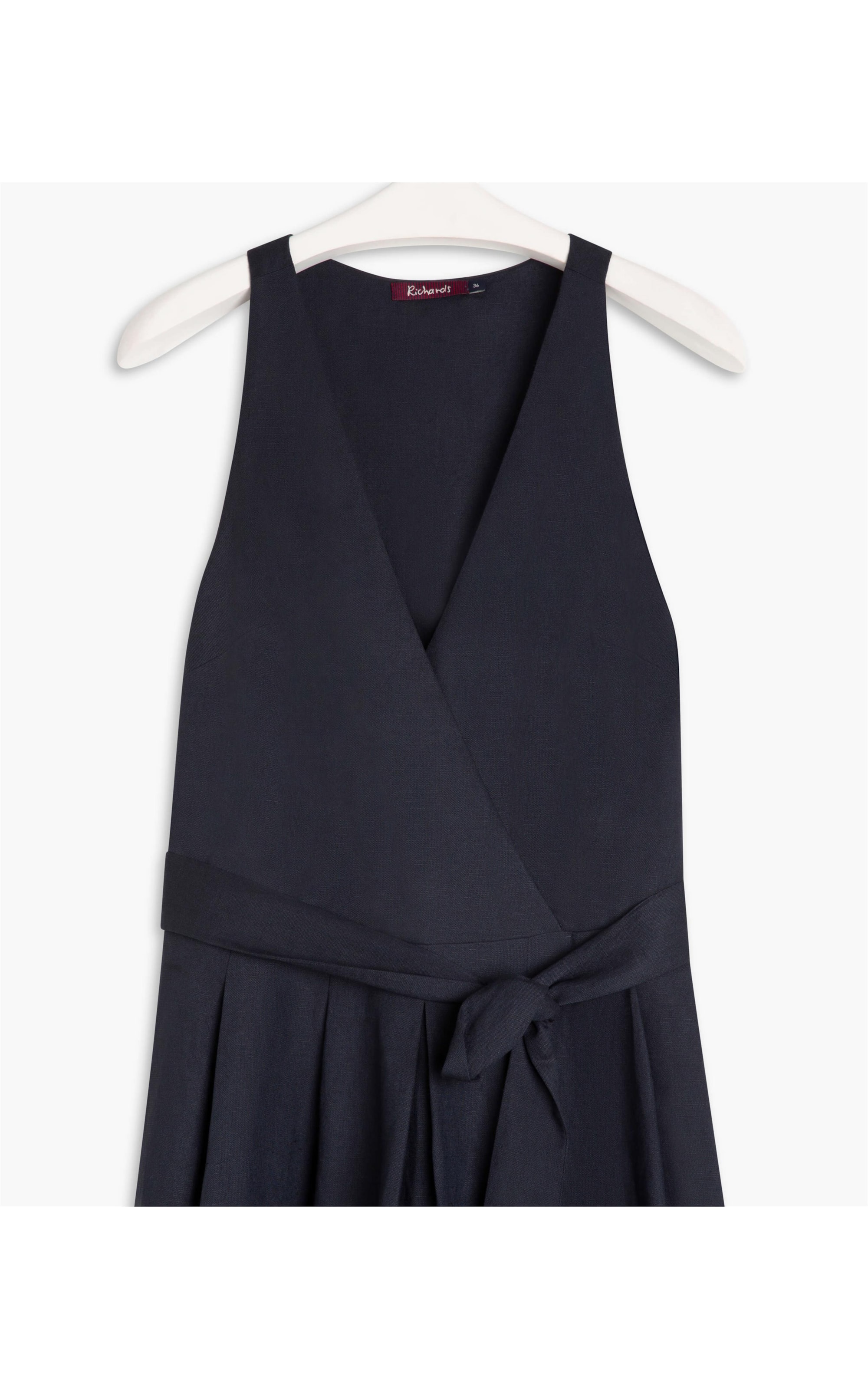 Vestido Linho  Mei  Liso Marinho