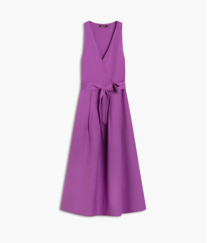 Vestido Linho  Mei  Liso Violeta