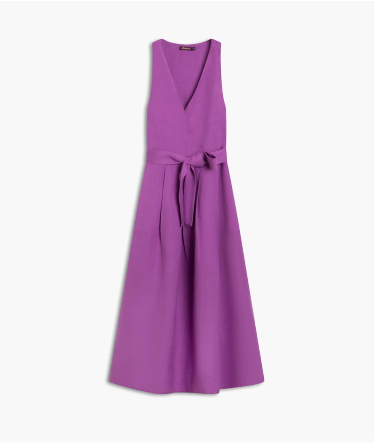 Vestido Linho  Mei  Liso Violeta
