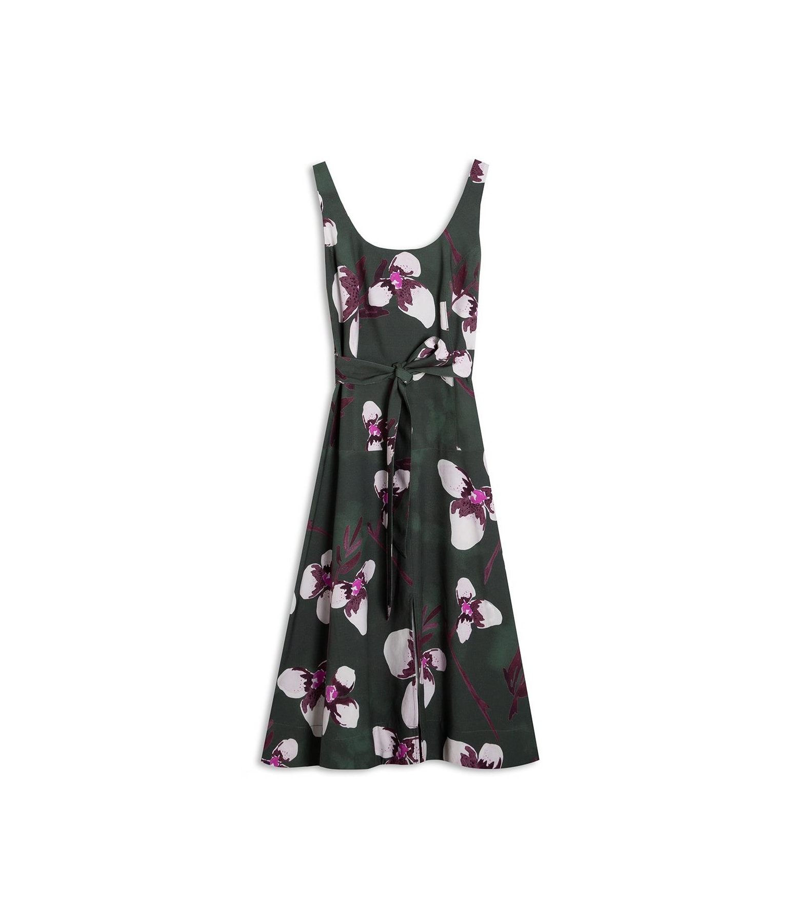 Vestido Linho  Mia  Est Orquideas Verde