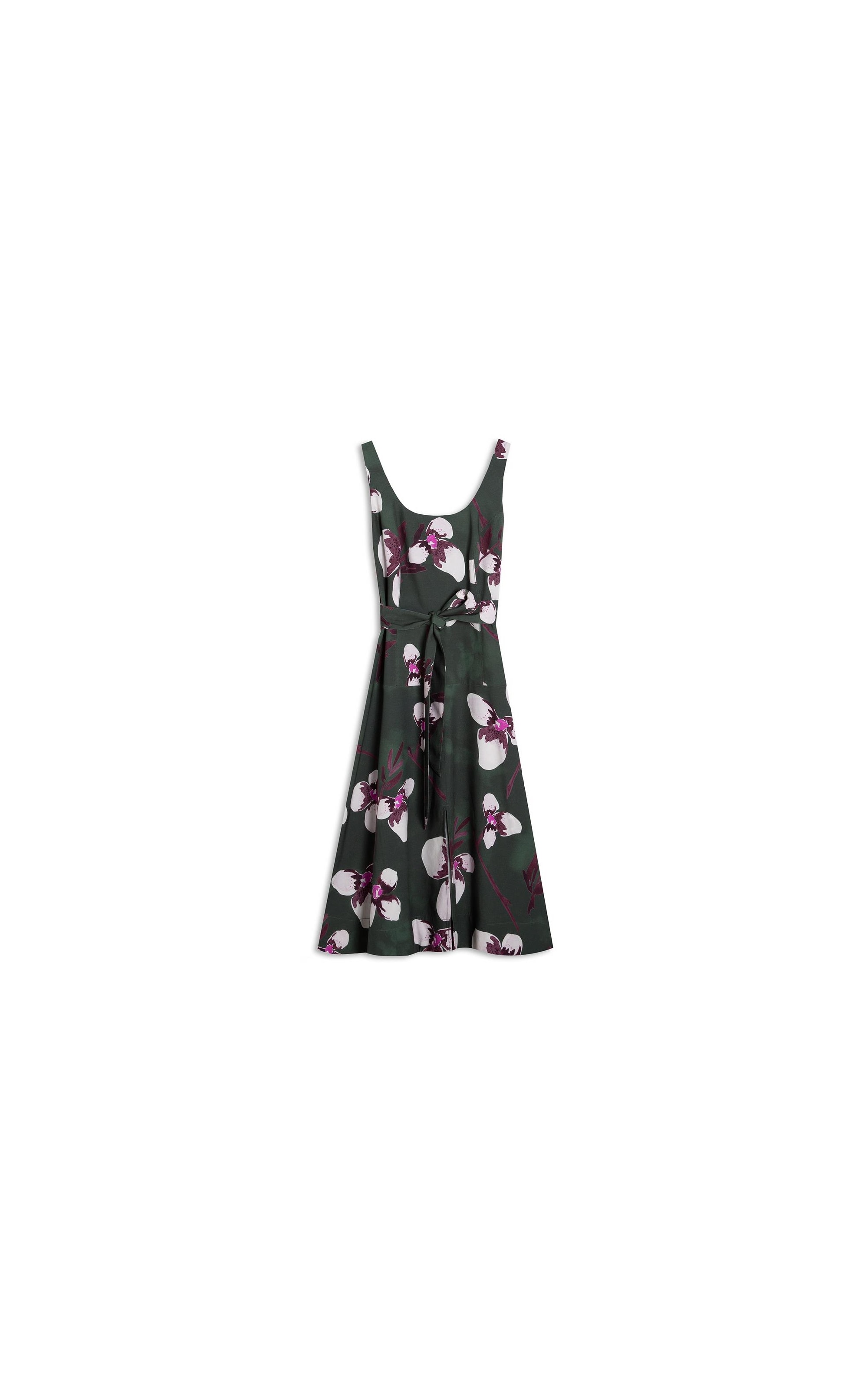 Vestido Linho  Mia  Est Orquideas Verde