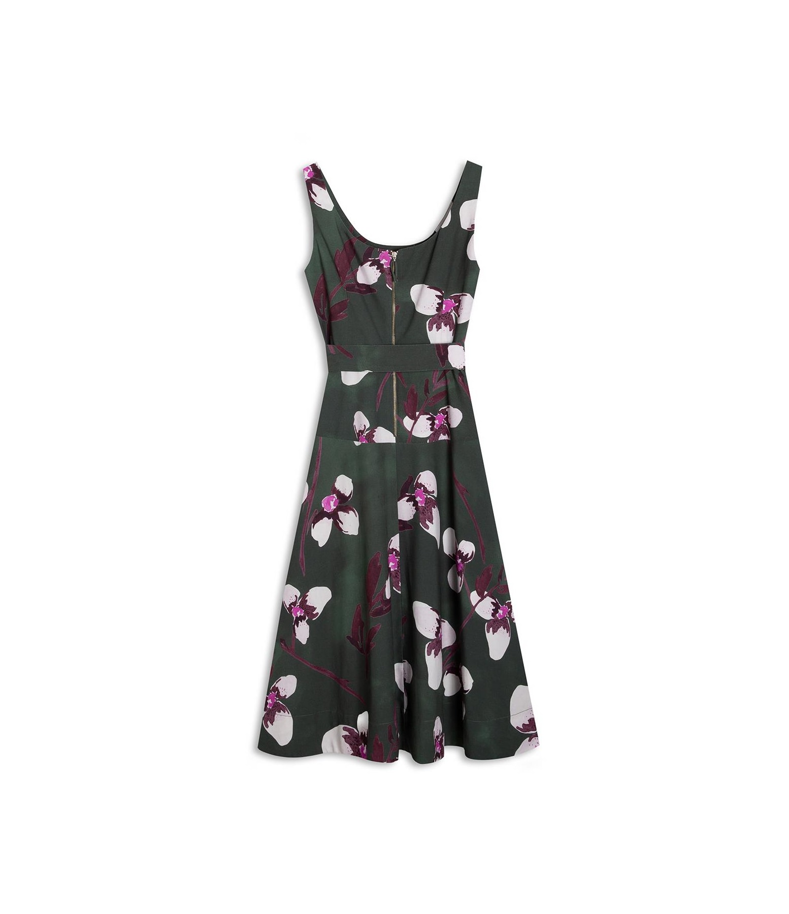 Vestido Linho  Mia  Est Orquideas Verde