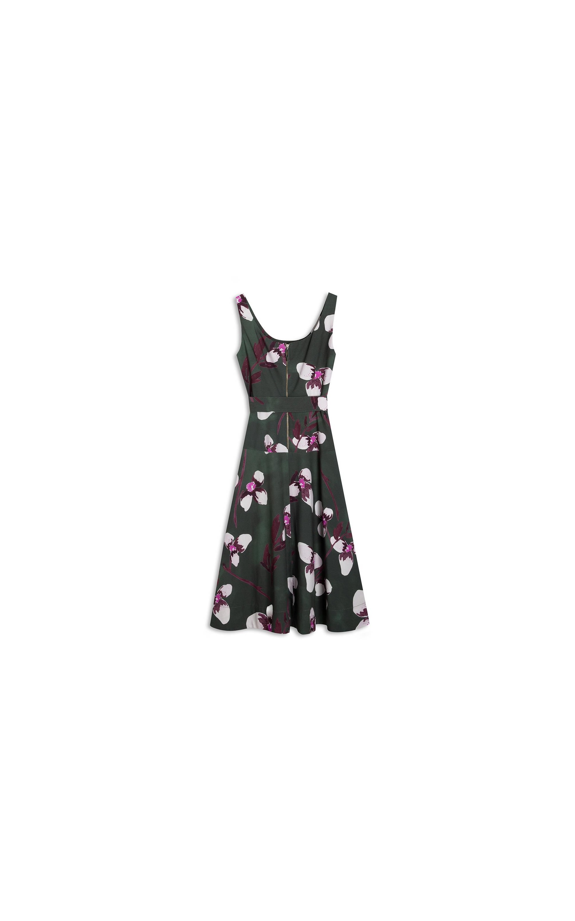Vestido Linho  Mia  Est Orquideas Verde