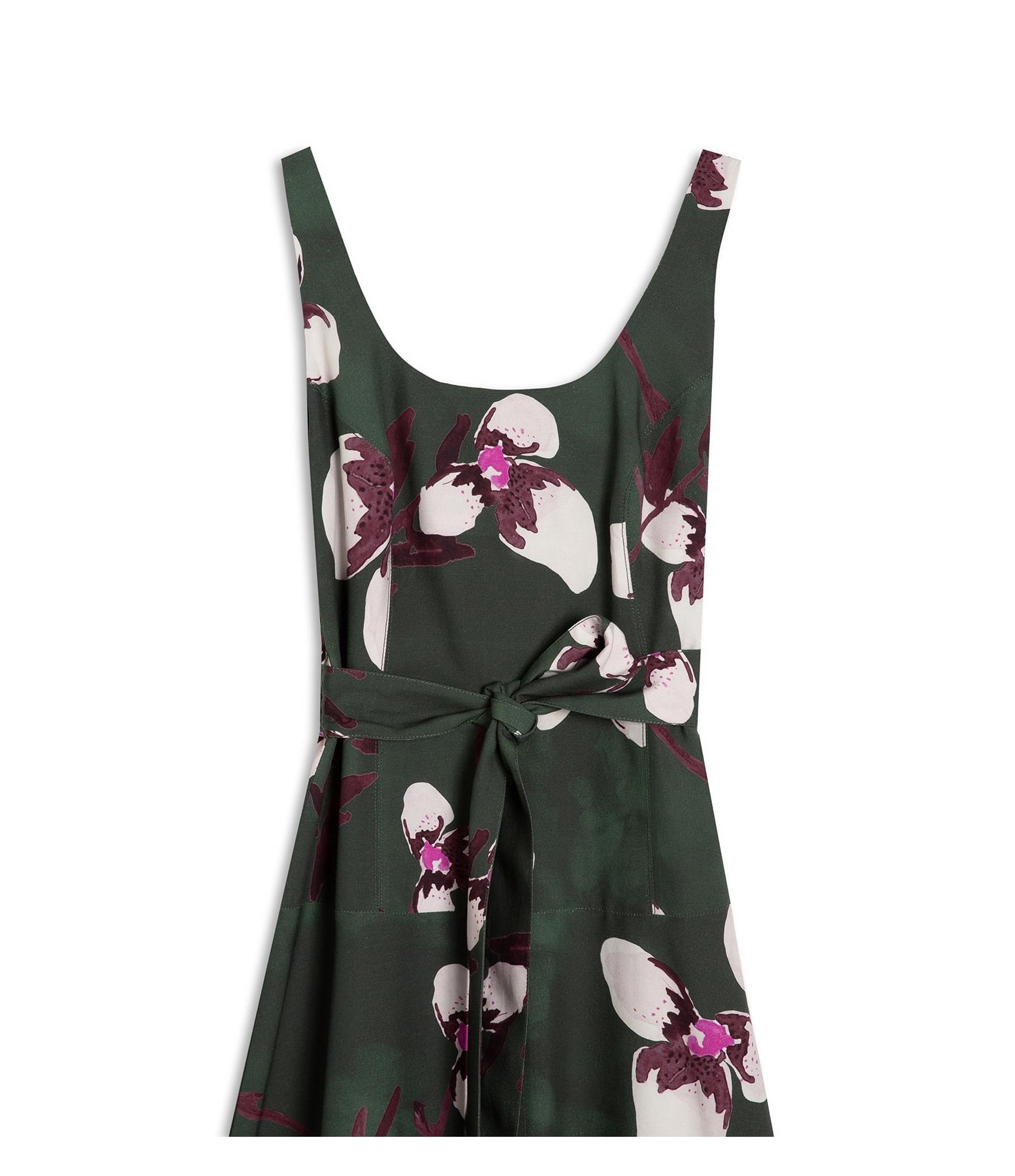 Vestido Linho  Mia  Est Orquideas Verde