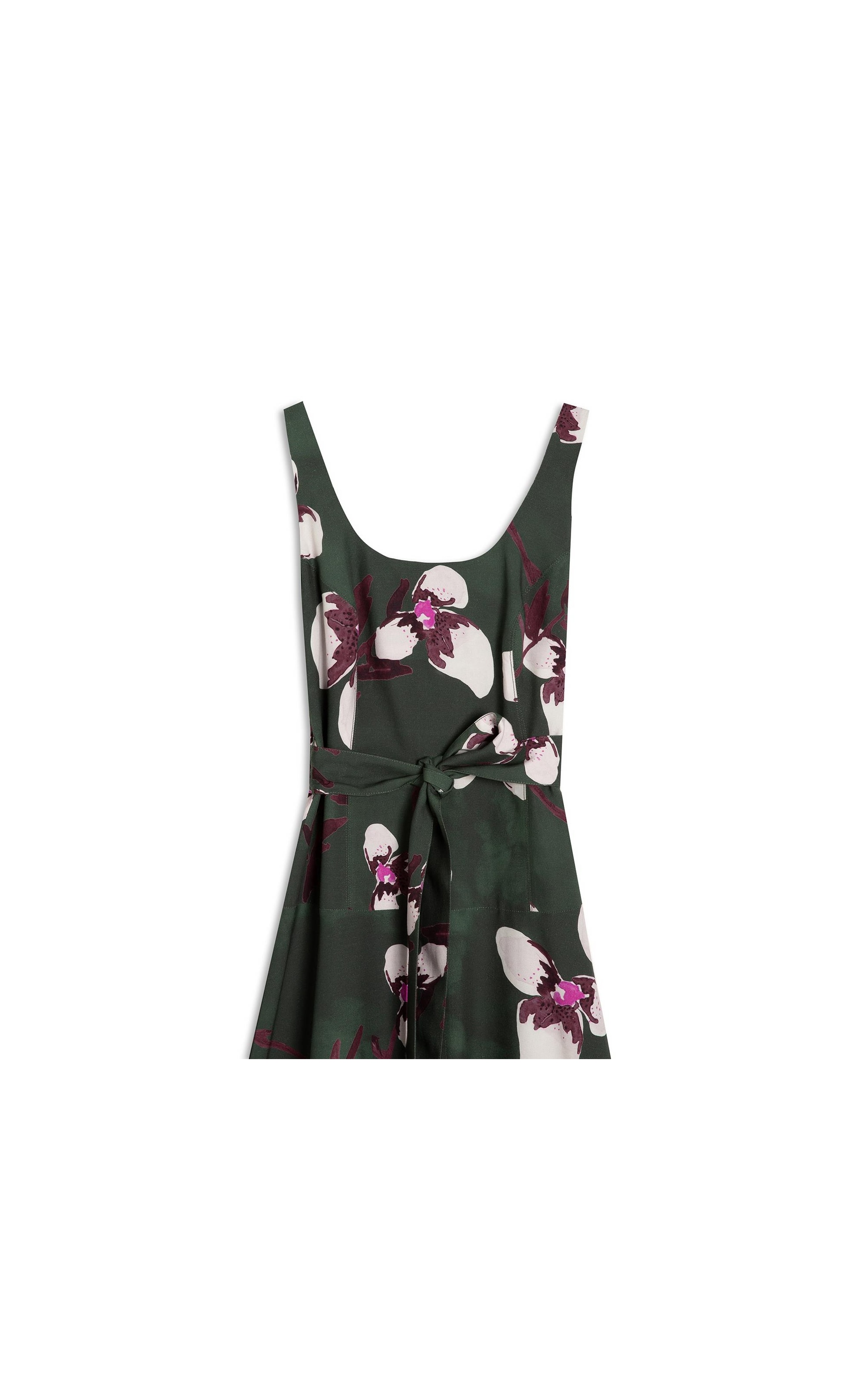 Vestido Linho  Mia  Est Orquideas Verde
